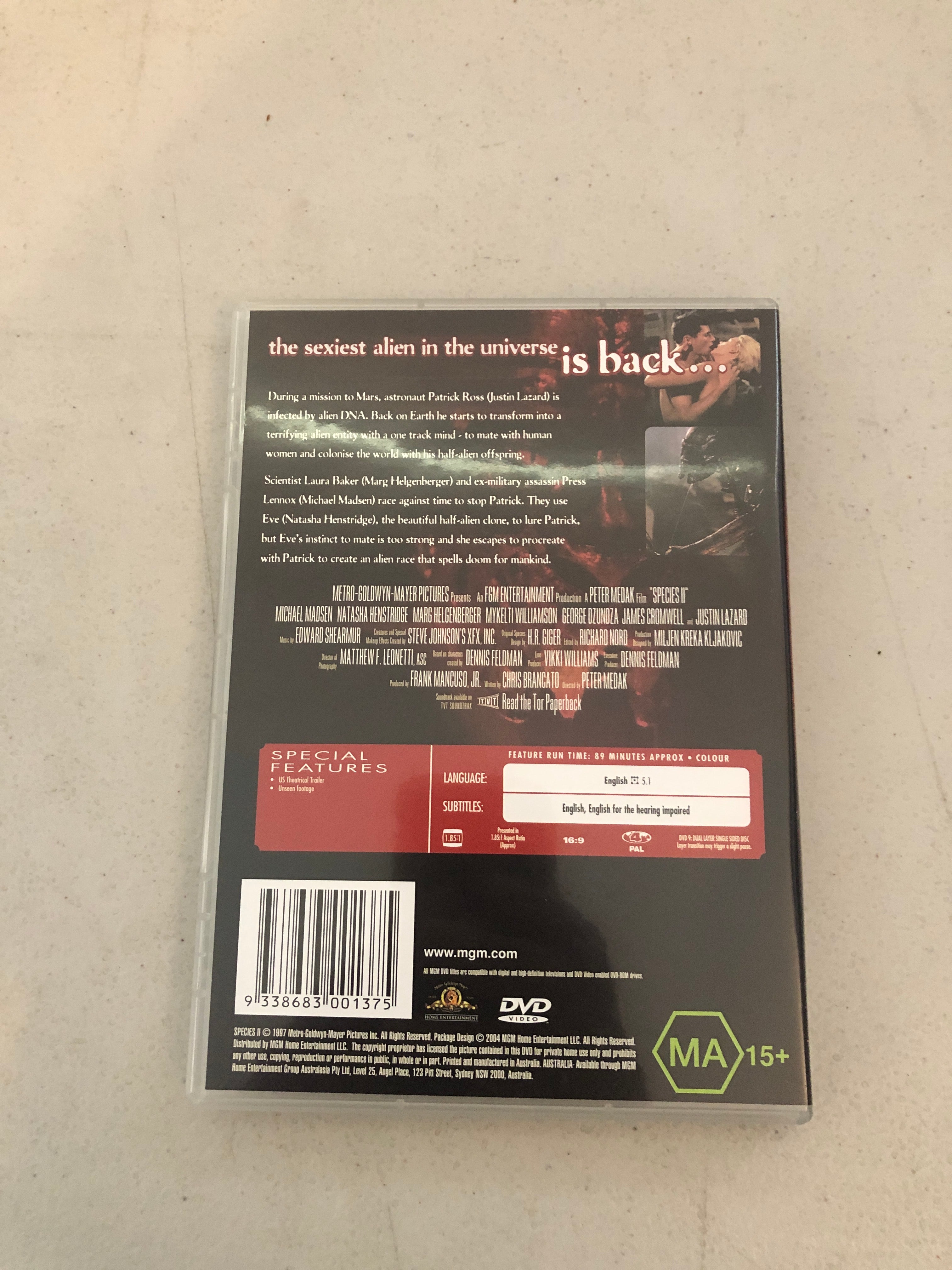 SPECIES II - PAL Region 4 - DVD Cleaned and Tested