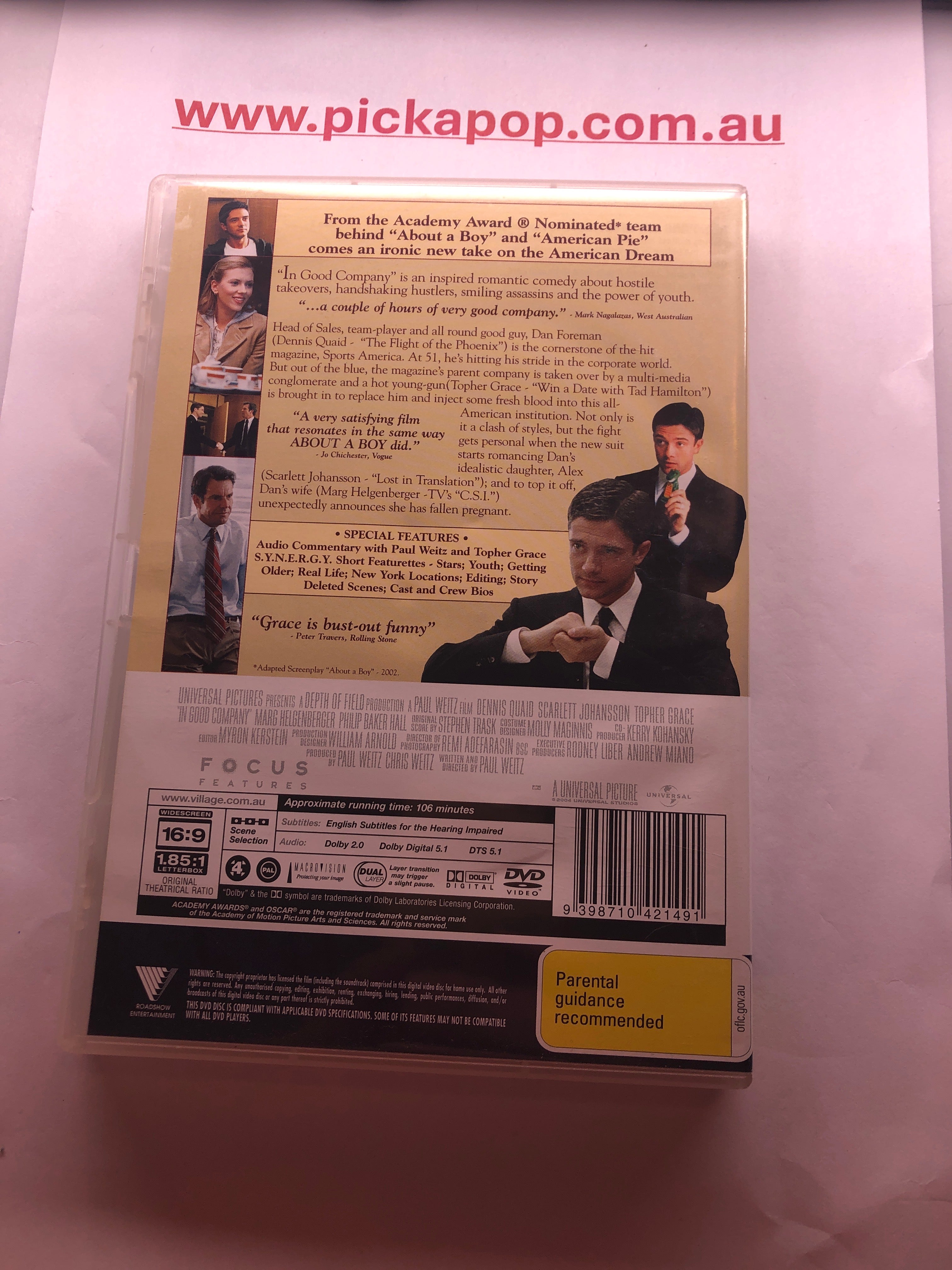 IN GOOD COMPANY - (PAL Region 4) DVD Cleaned and Tested