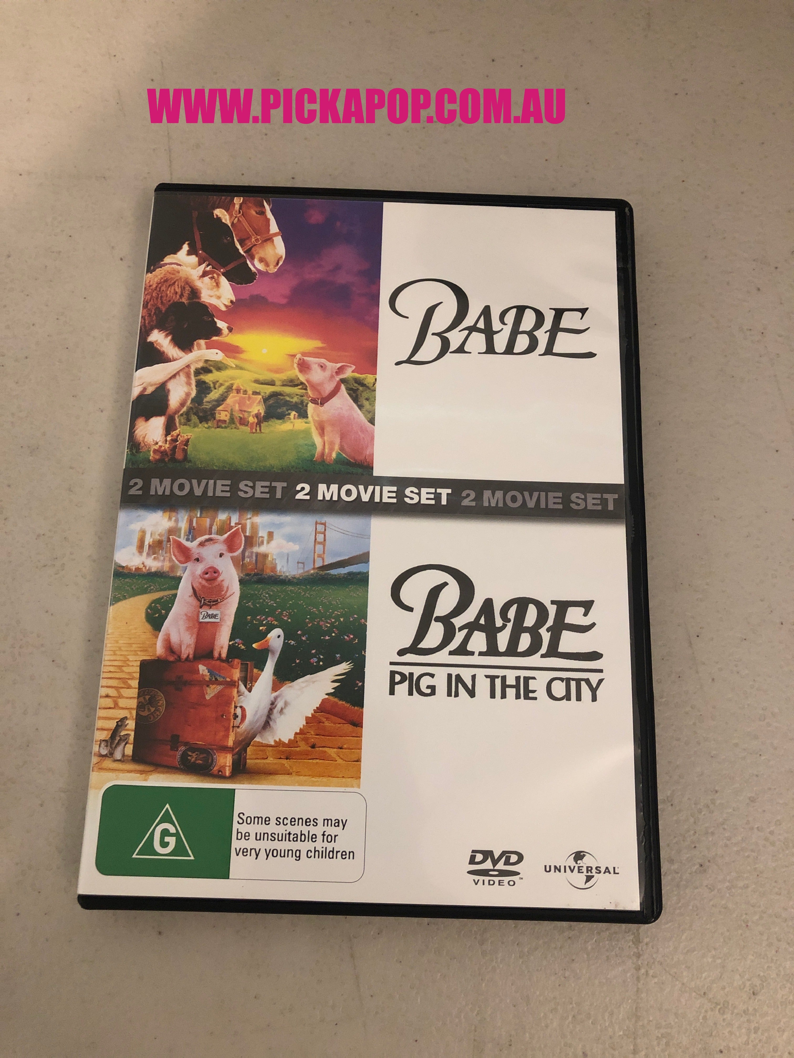 BABE/BABE PIG IN THE CITY 2 MOVIE SET - PAL Region 4 - DVD Cleaned and Tested
