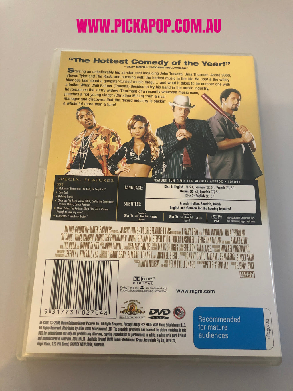 BE COOL - (PAL Region 4) DVD Cleaned and Tested