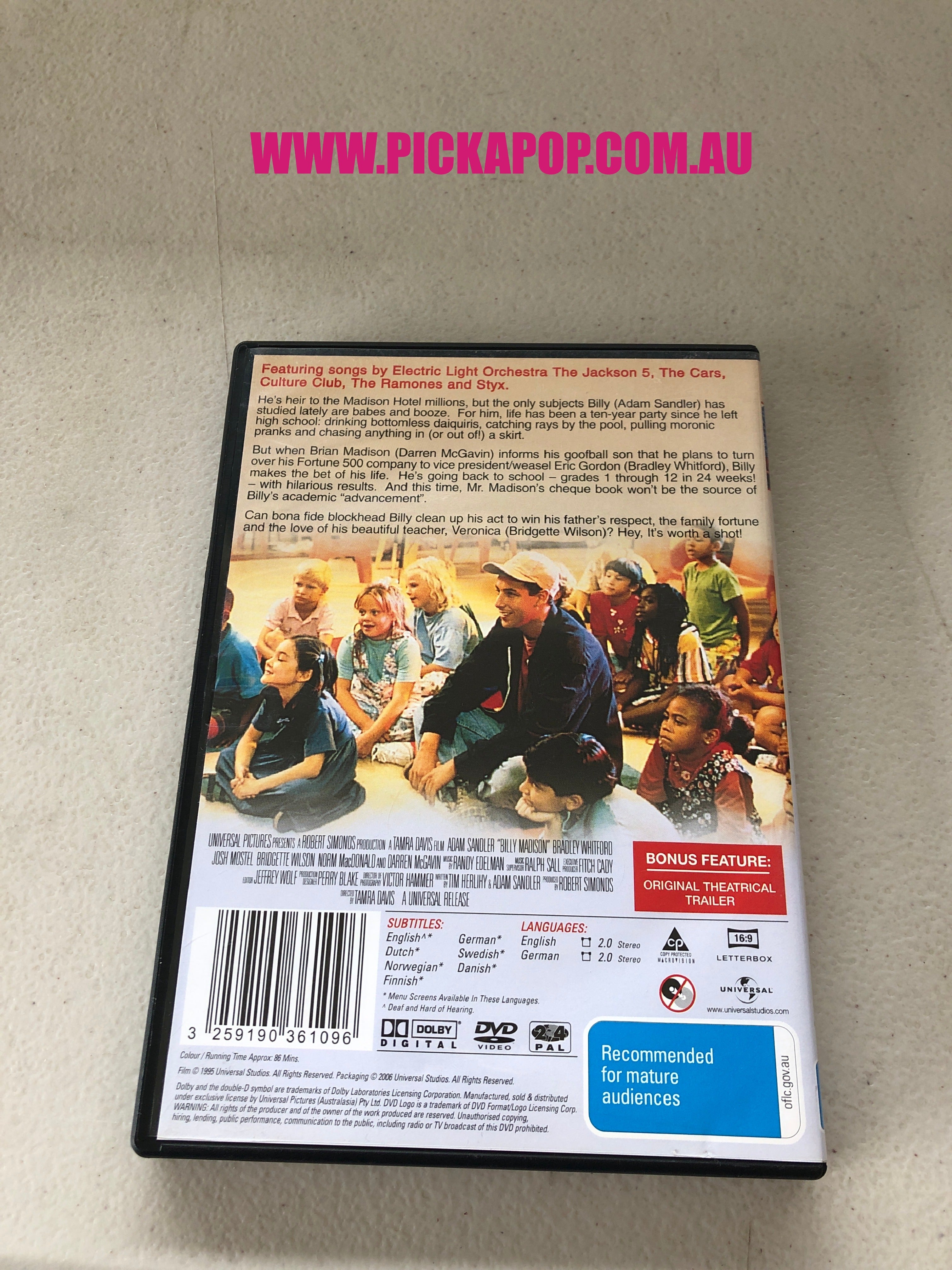 BILLY MADISON - PAL Region 4 - DVD Cleaned and Tested