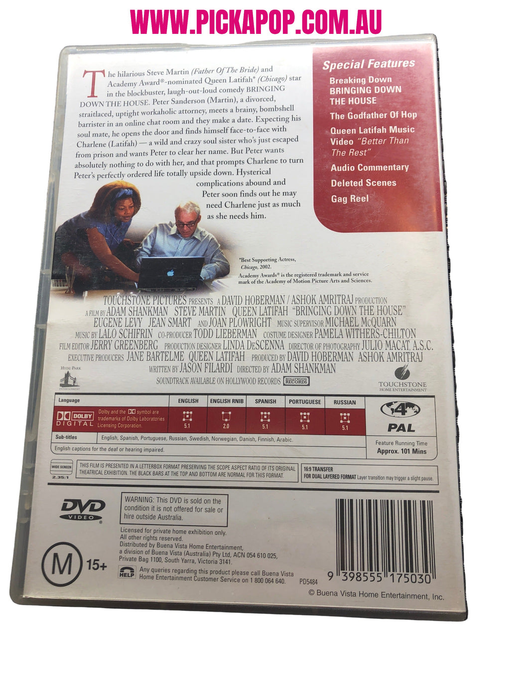 BRINGING DOWN THE HOUSE - (PAL Region 4) DVD Cleaned and Tested