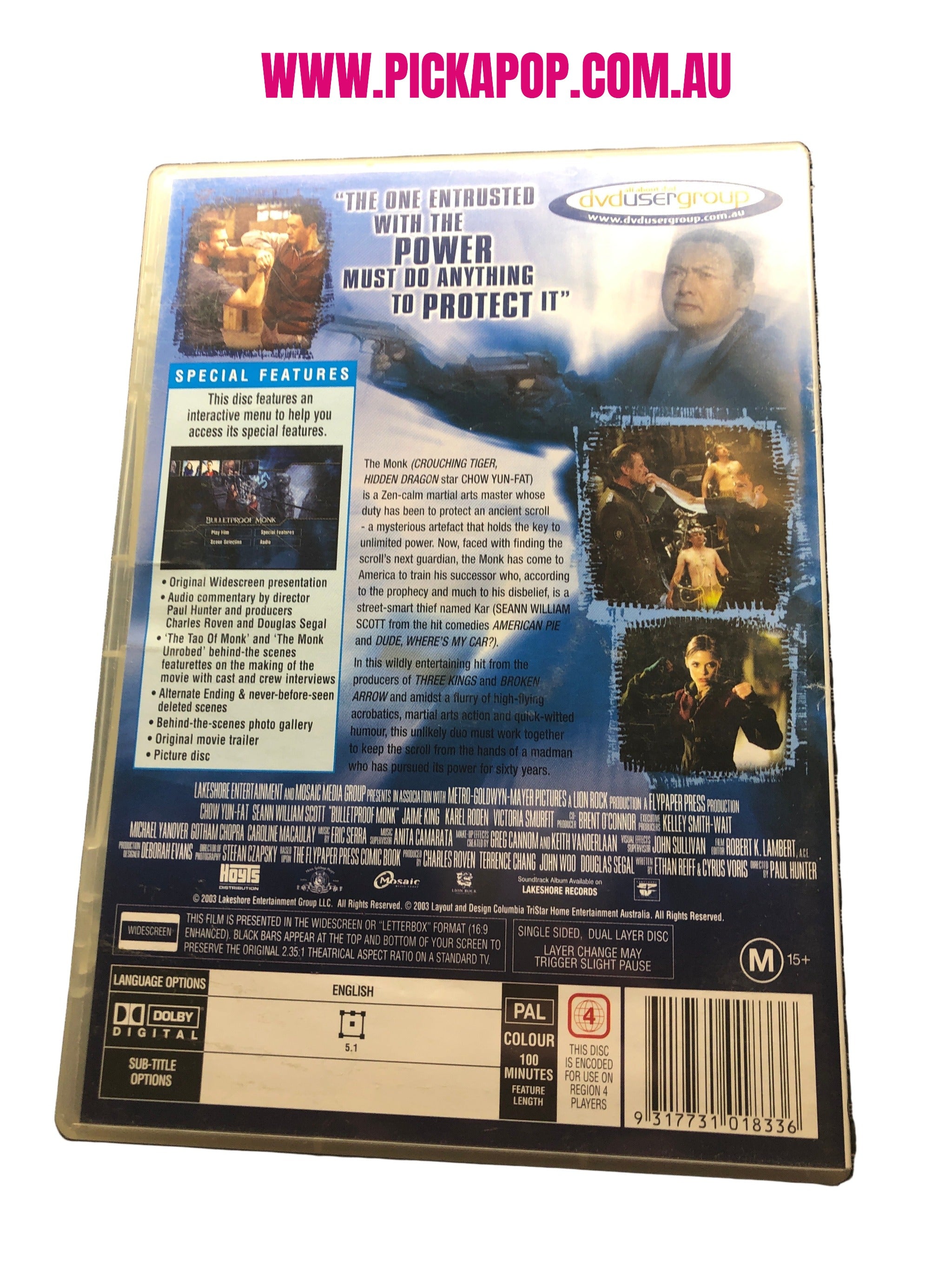 BULLETPROOF MONK - (PAL Region 4) DVD Cleaned and Tested