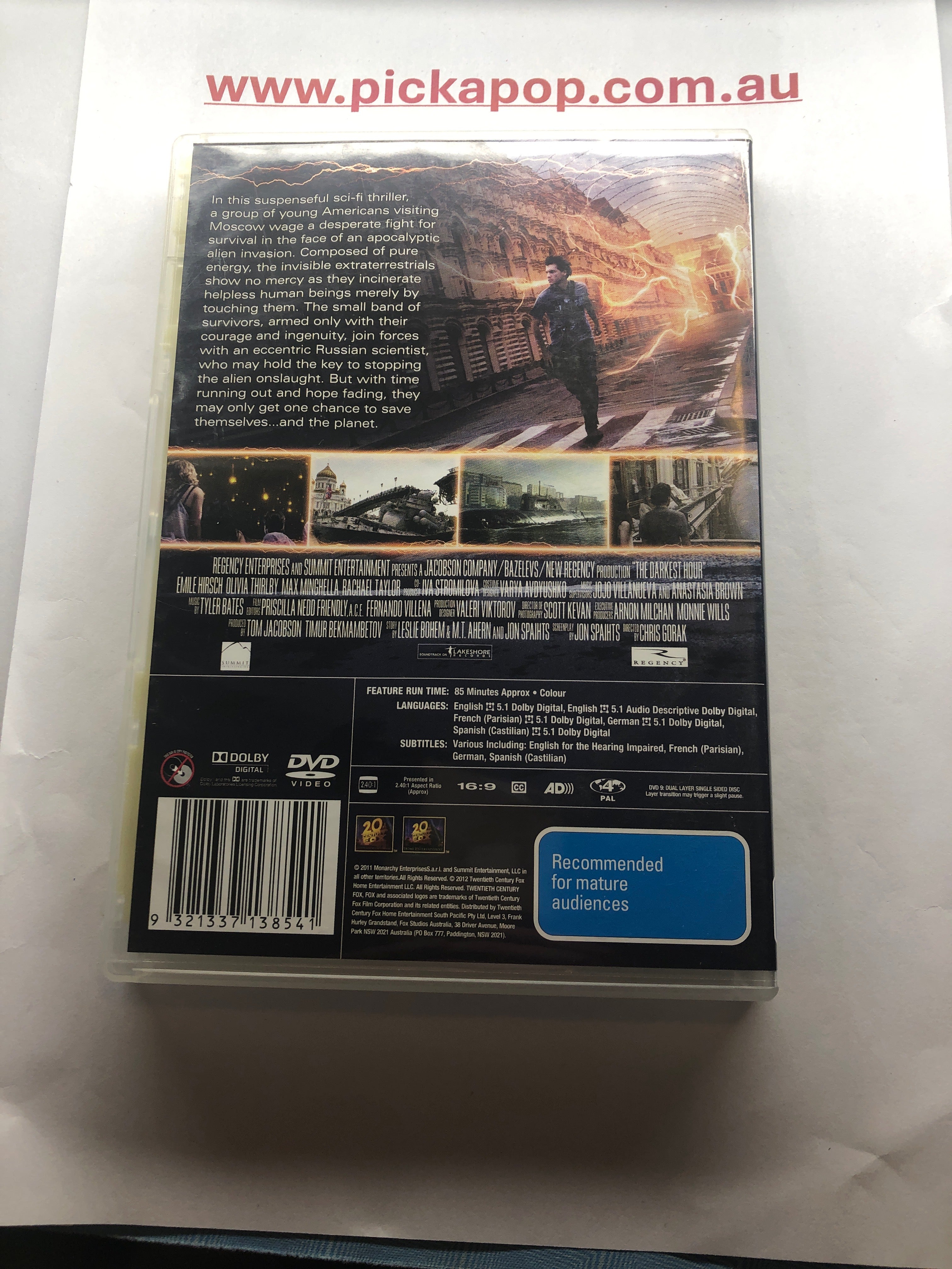 THE DARKEST HOUR  - (PAL Region 4) DVD Cleaned and Tested