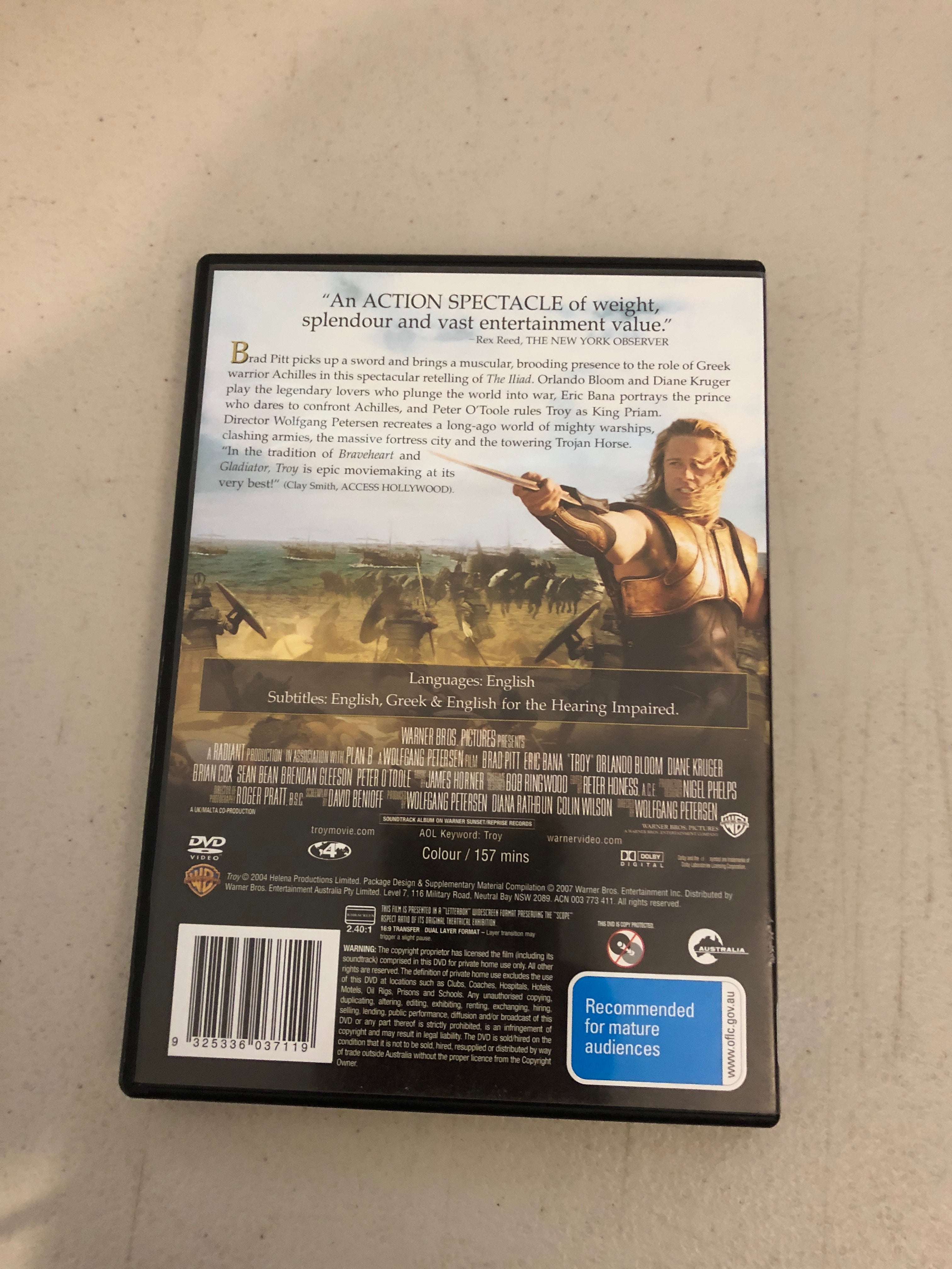 TROY - PAL Region 4 - DVD Cleaned and Tested