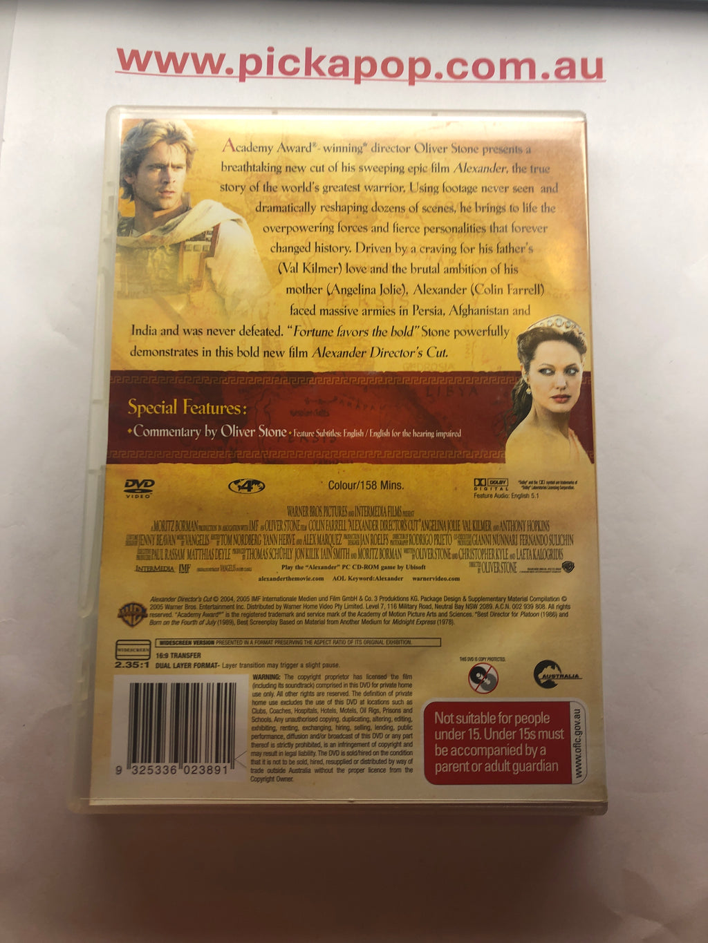 ALEXANDER DIRECTORS CUT ONE DISC EDITION - (PAL Region 4) DVD Cleaned and Tested