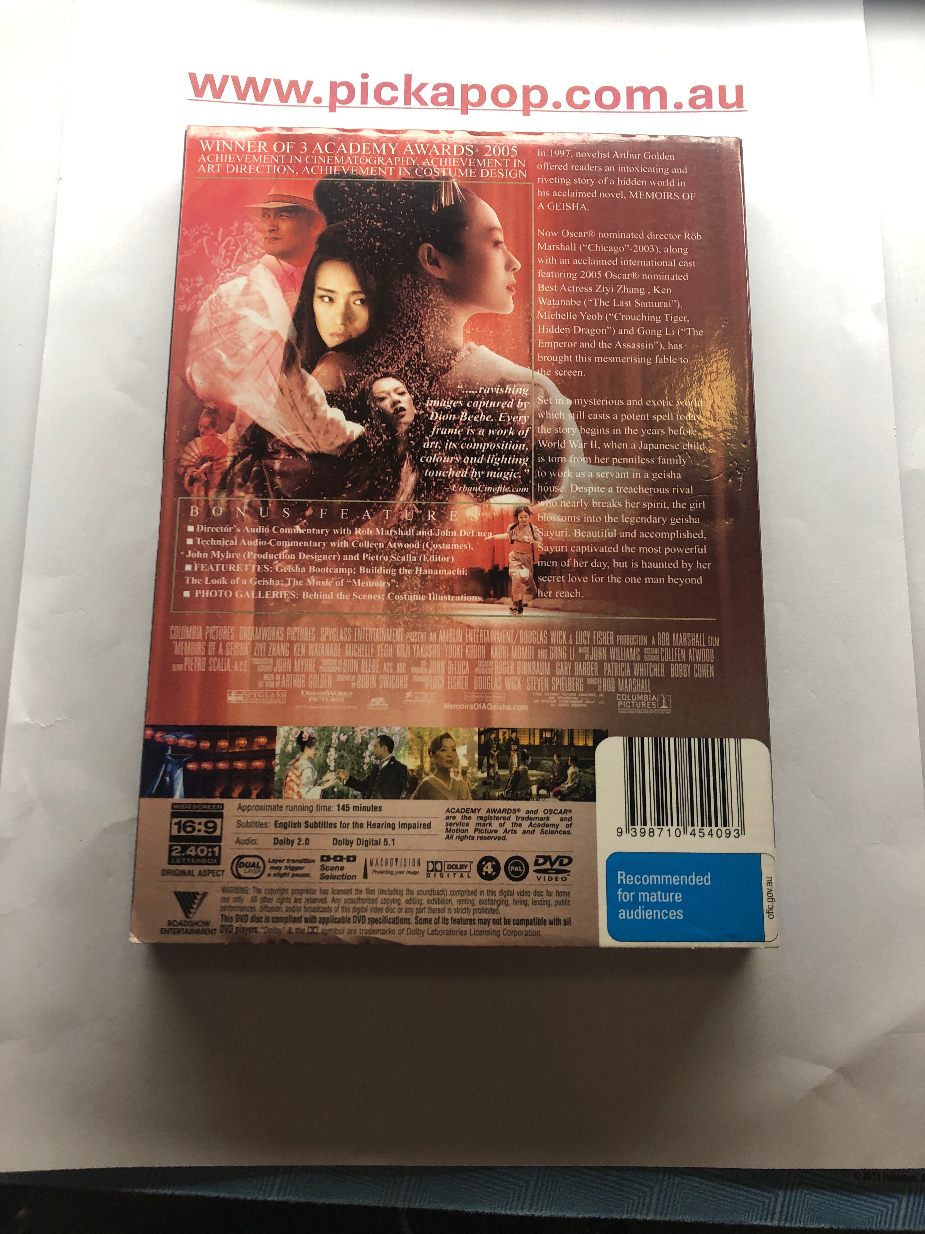 MEMOIRS OF A GEISHA - (PAL Region) DVD Cleaned and Tested