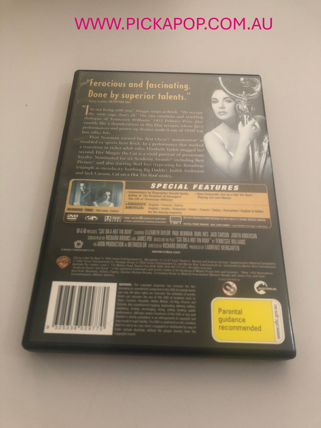 CAT ON A HOT TIN ROOF - (PAL Region 4) DVD Cleaned and Tested