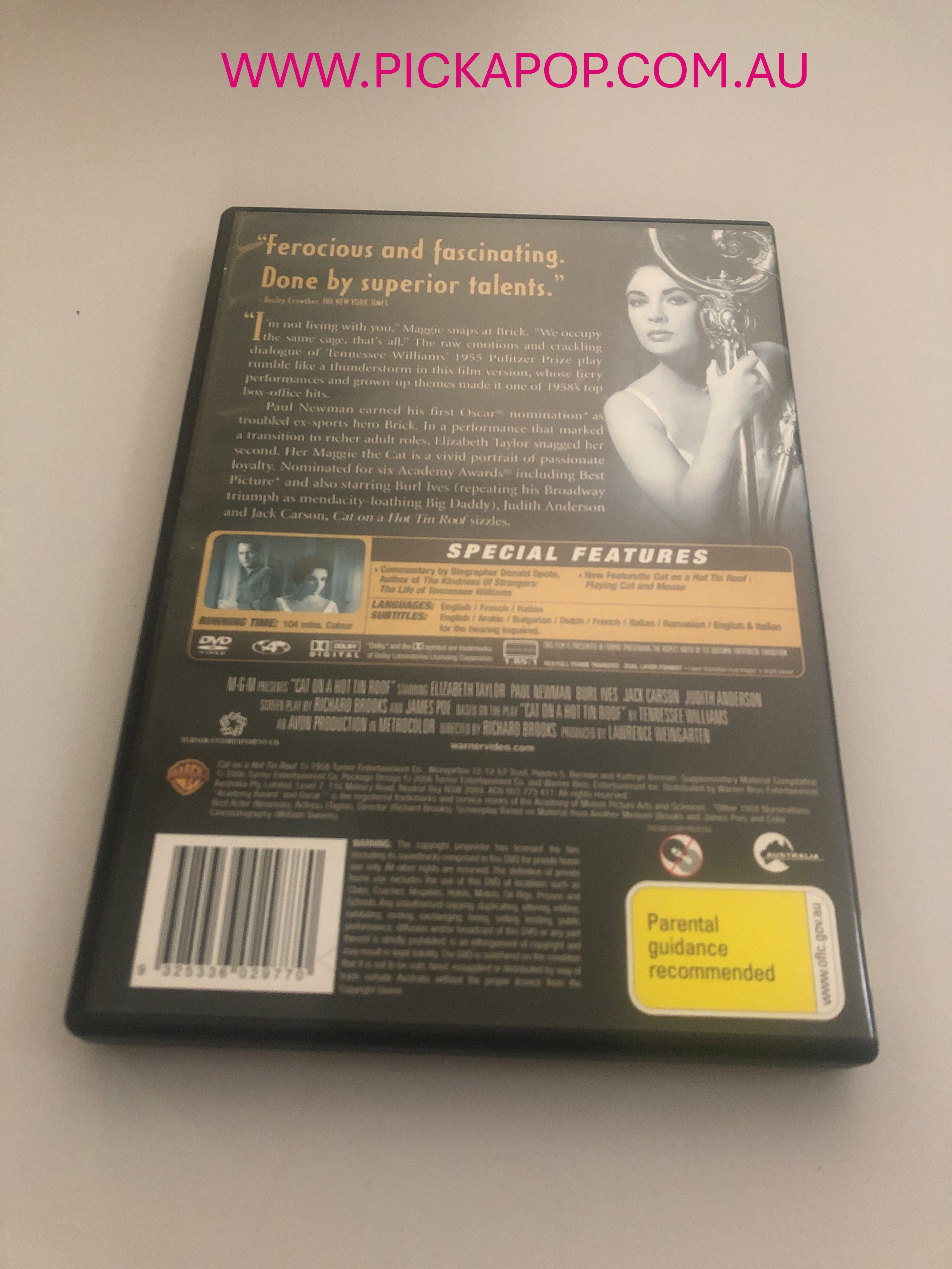 CAT ON A HOT TIN ROOF - (PAL Region 4) DVD Cleaned and Tested
