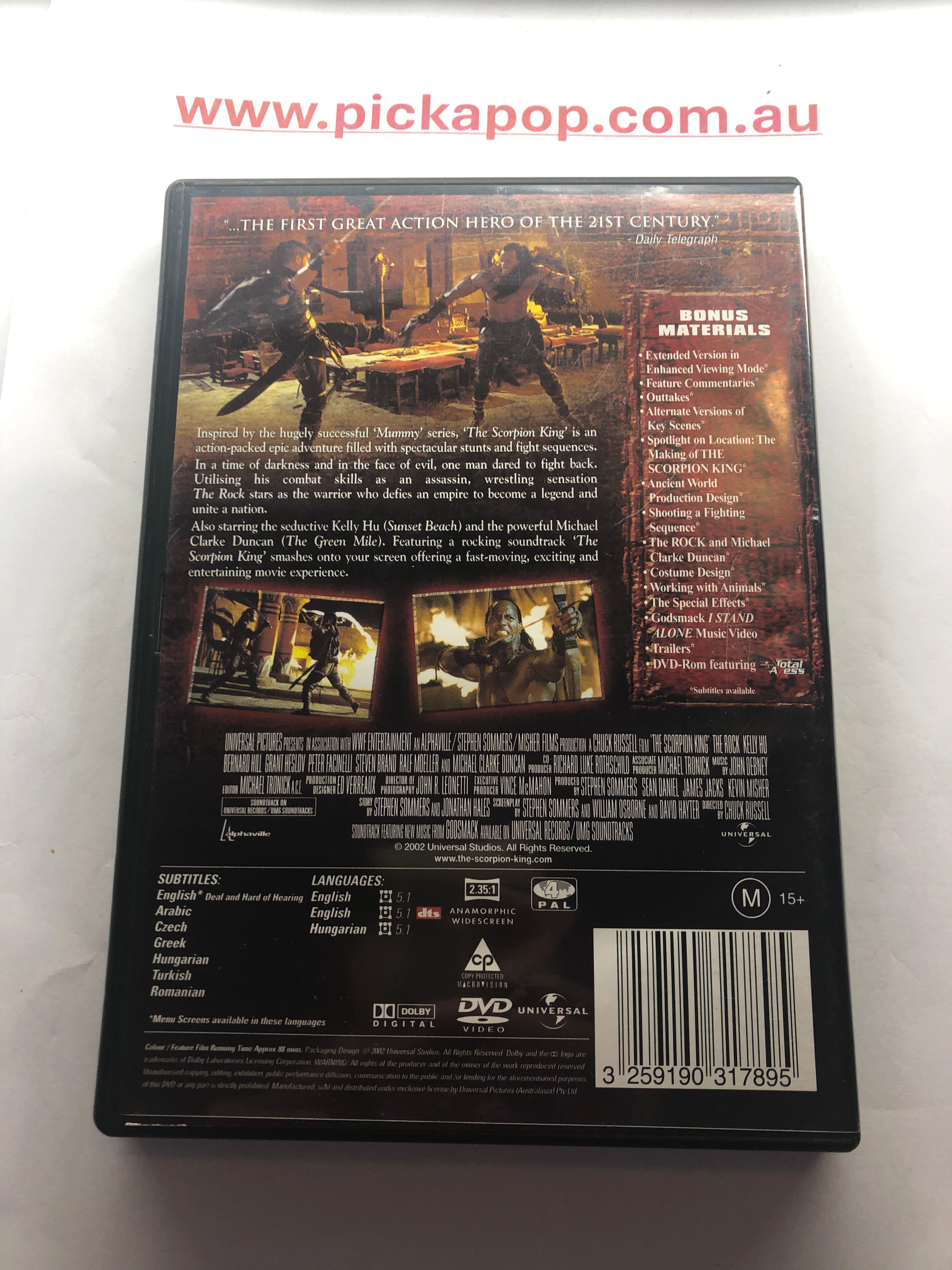 THE ROCK THE SCORPION KING - (PAL Region 4) DVD Cleaned and Tested
