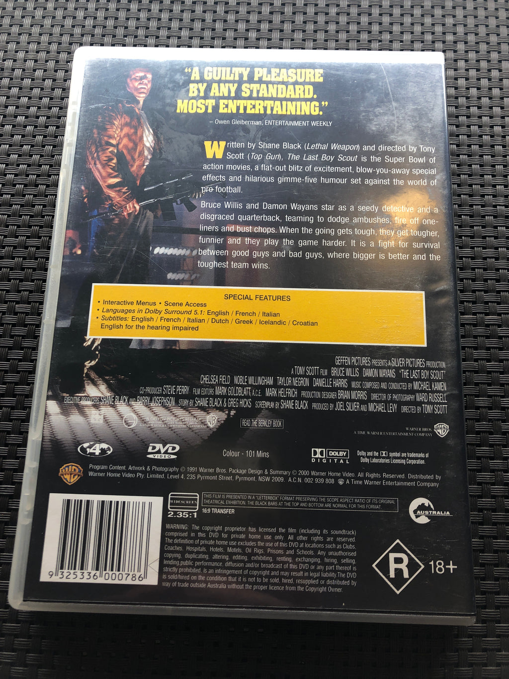 THE LAST BOYSCOUT - (PAL Region 4) DVD Cleaned and Tested