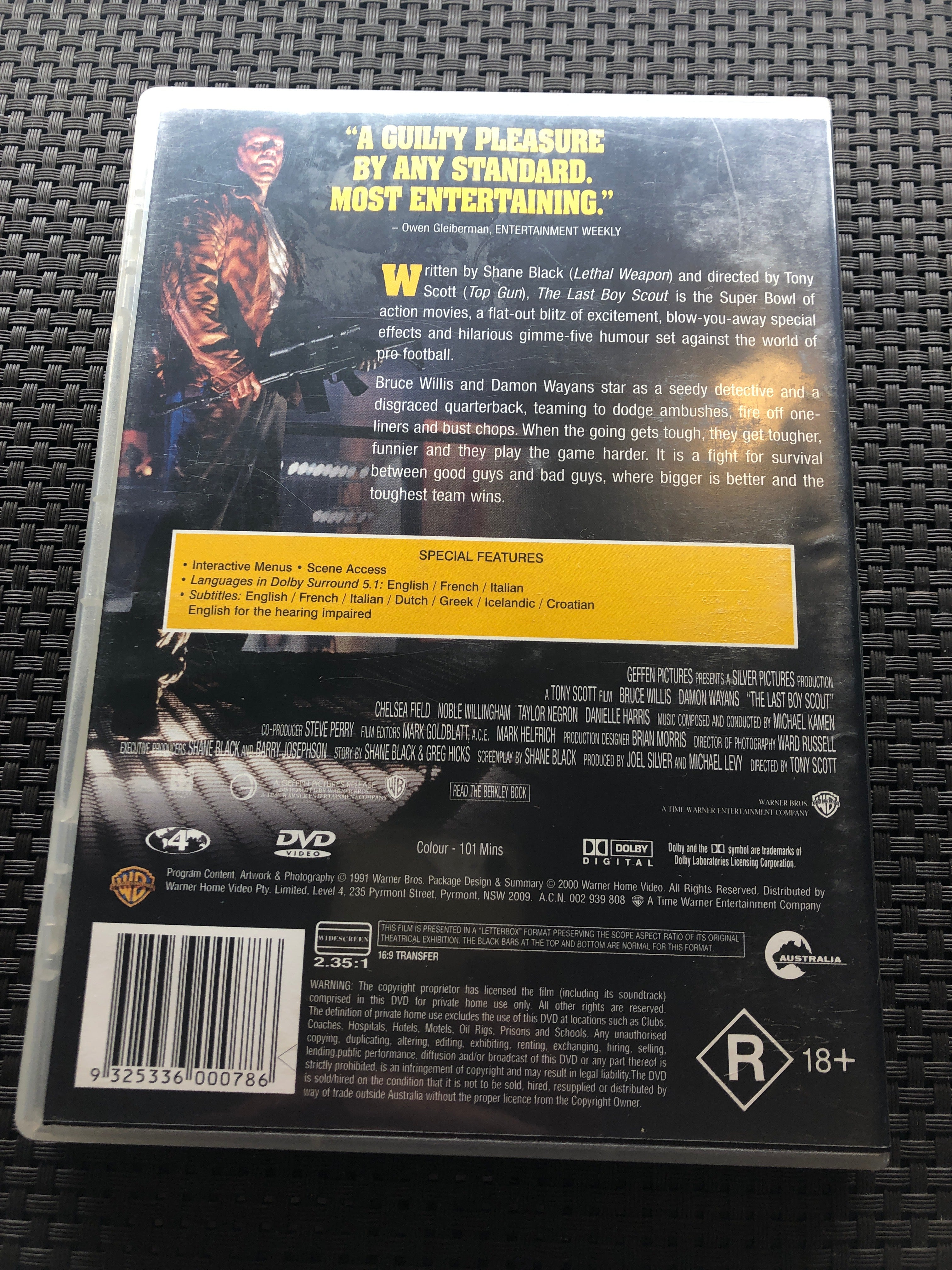 THE LAST BOYSCOUT - (PAL Region 4) DVD Cleaned and Tested