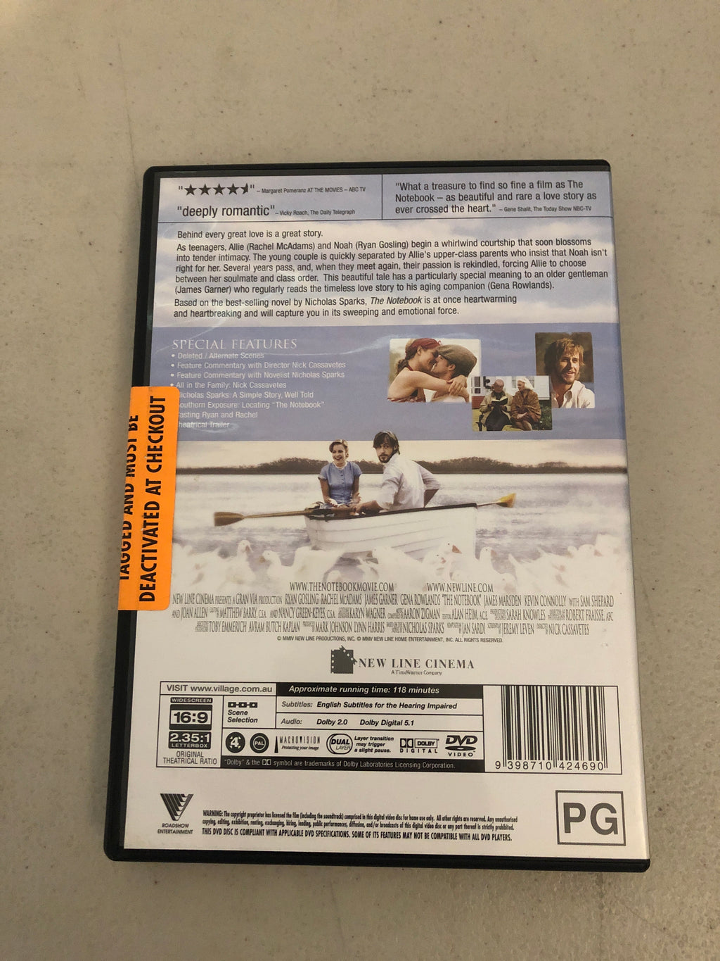 THE NOTEBOOK - PAL Region 4 - DVD Cleaned and Tested