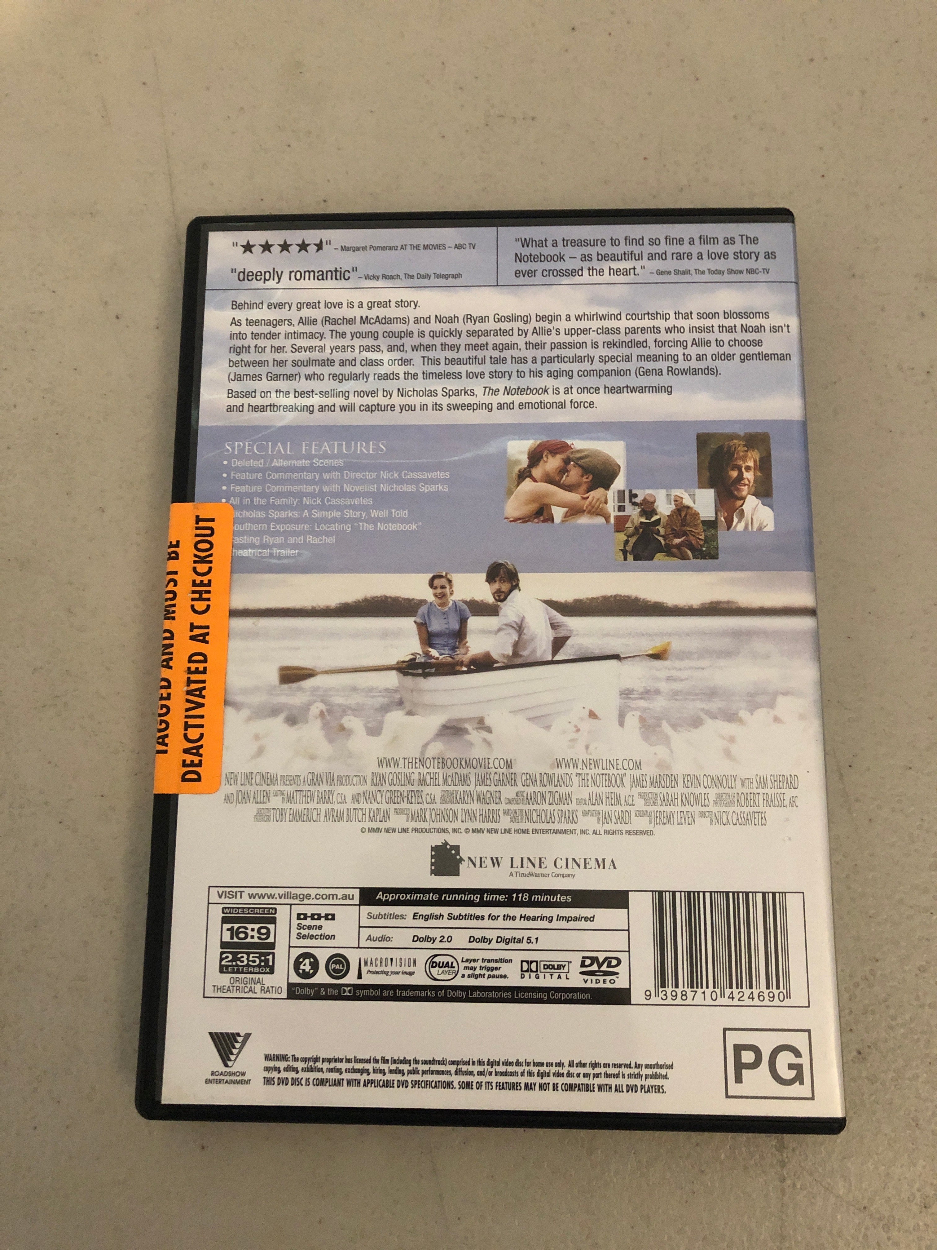 THE NOTEBOOK - PAL Region 4 - DVD Cleaned and Tested