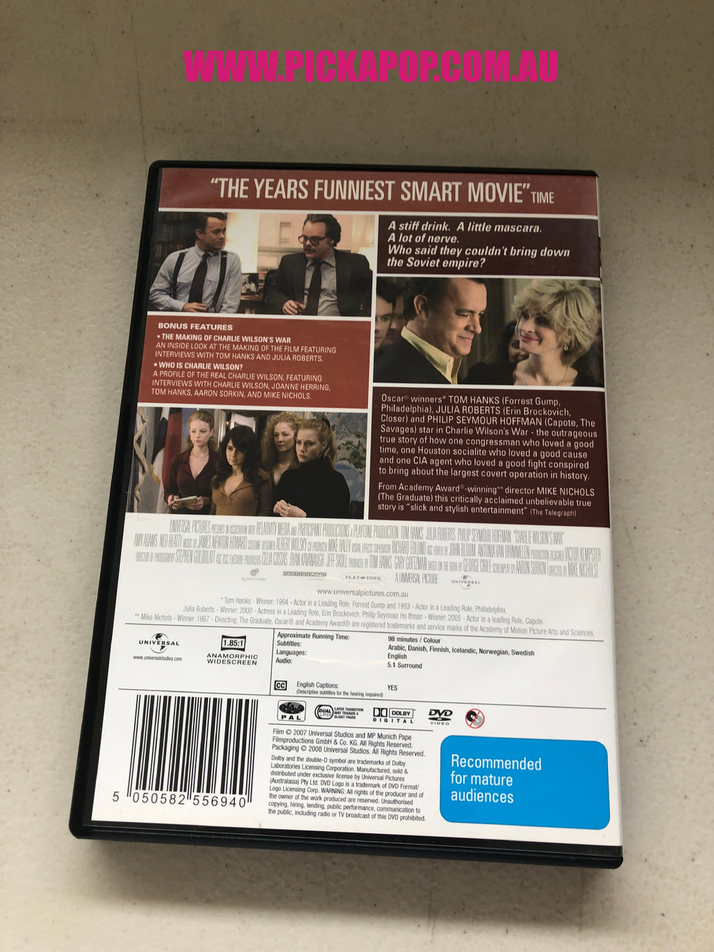CHARLIE WILSONS'S WAR - PAL Region 4 - DVD Cleaned and Tested