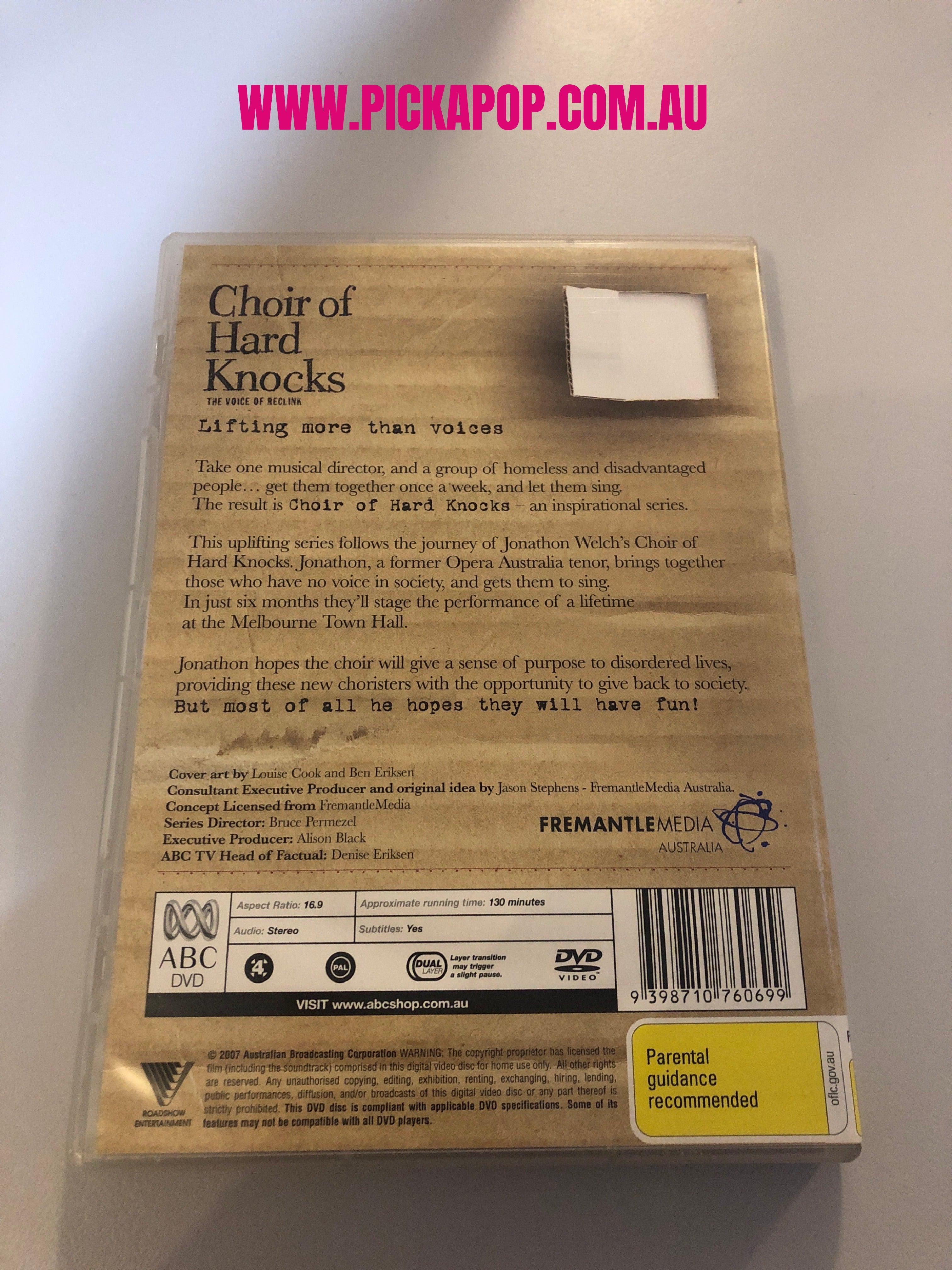 CHOIR OF HARD KNOCKS THE VOICE OF RECLINK - (PAL Region 4) DVD Cleaned and Tested