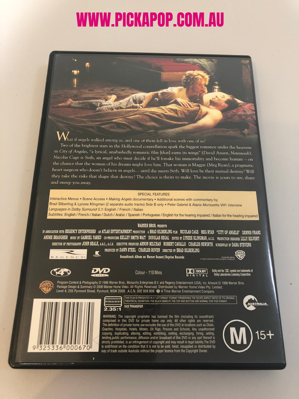 CITY OF ANGELS - (PAL Region 4) DVD Cleaned and Tested