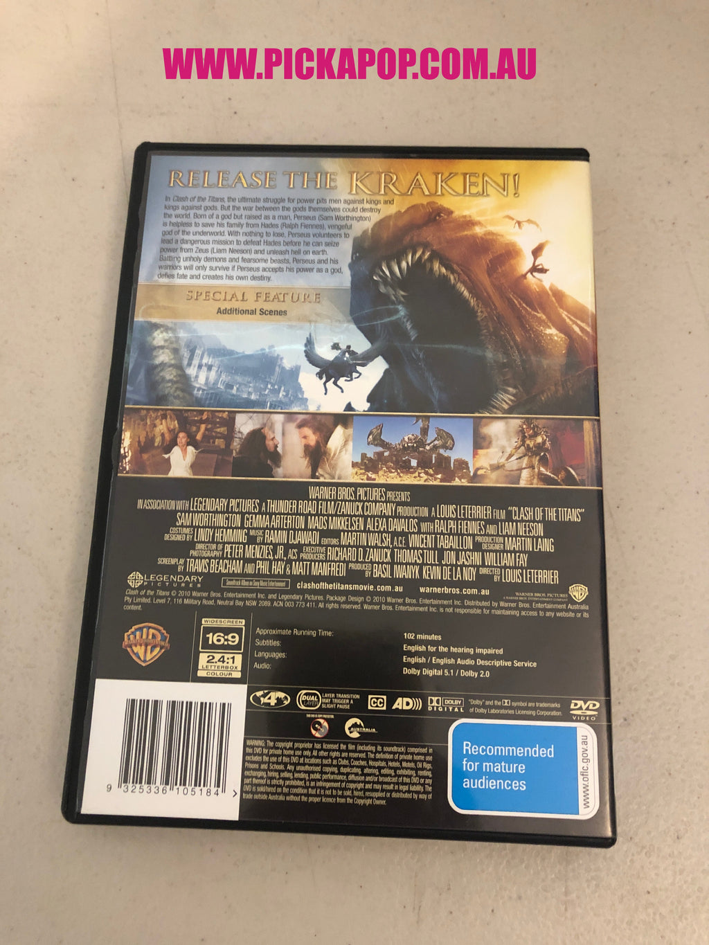 CLASH OF THE TITANS - PAL Region 4 - DVD Cleaned and Tested