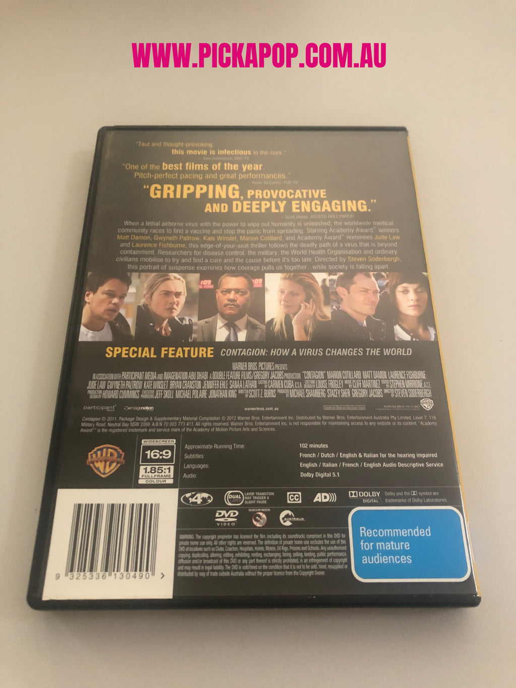 CONTAGION - (PAL Region 4 ) DVD Cleaned and Tested