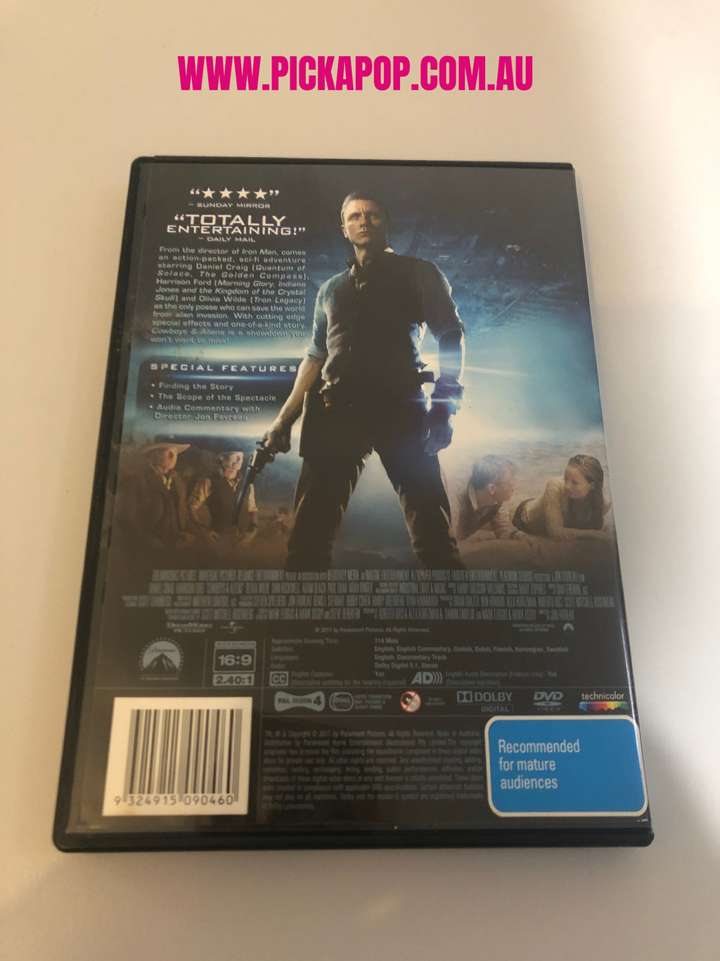 COWBOYS & ALIENS - (PAL Region 4) DVD Cleaned and Tested