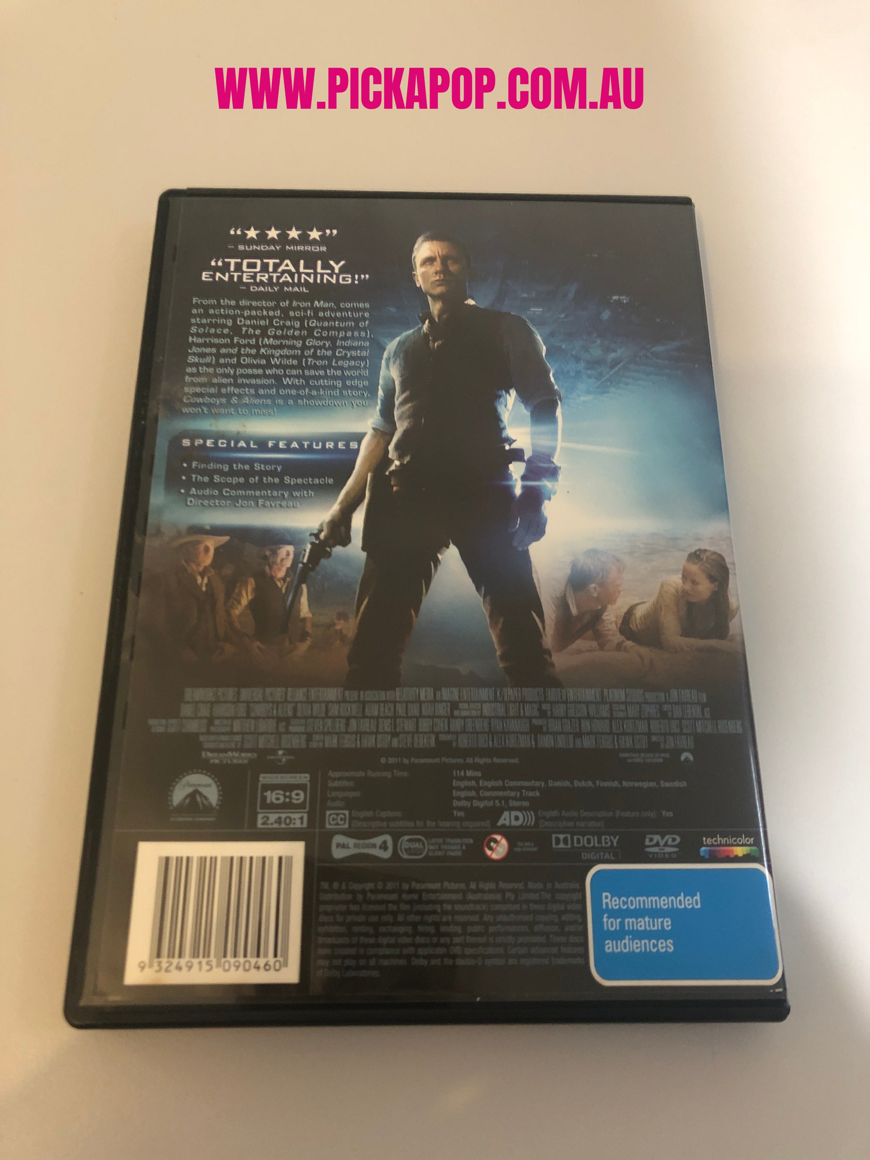 COWBOYS & ALIENS - (PAL Region 4) DVD Cleaned and Tested