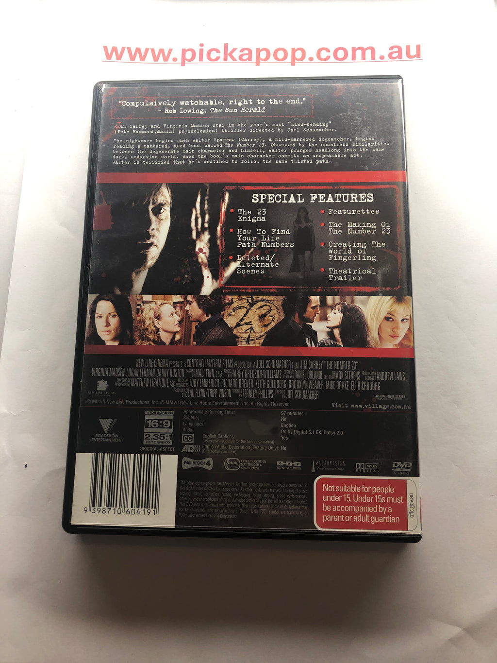 THE NUMBER 23 - (PAL Region 4) DVD Cleaned and Tested