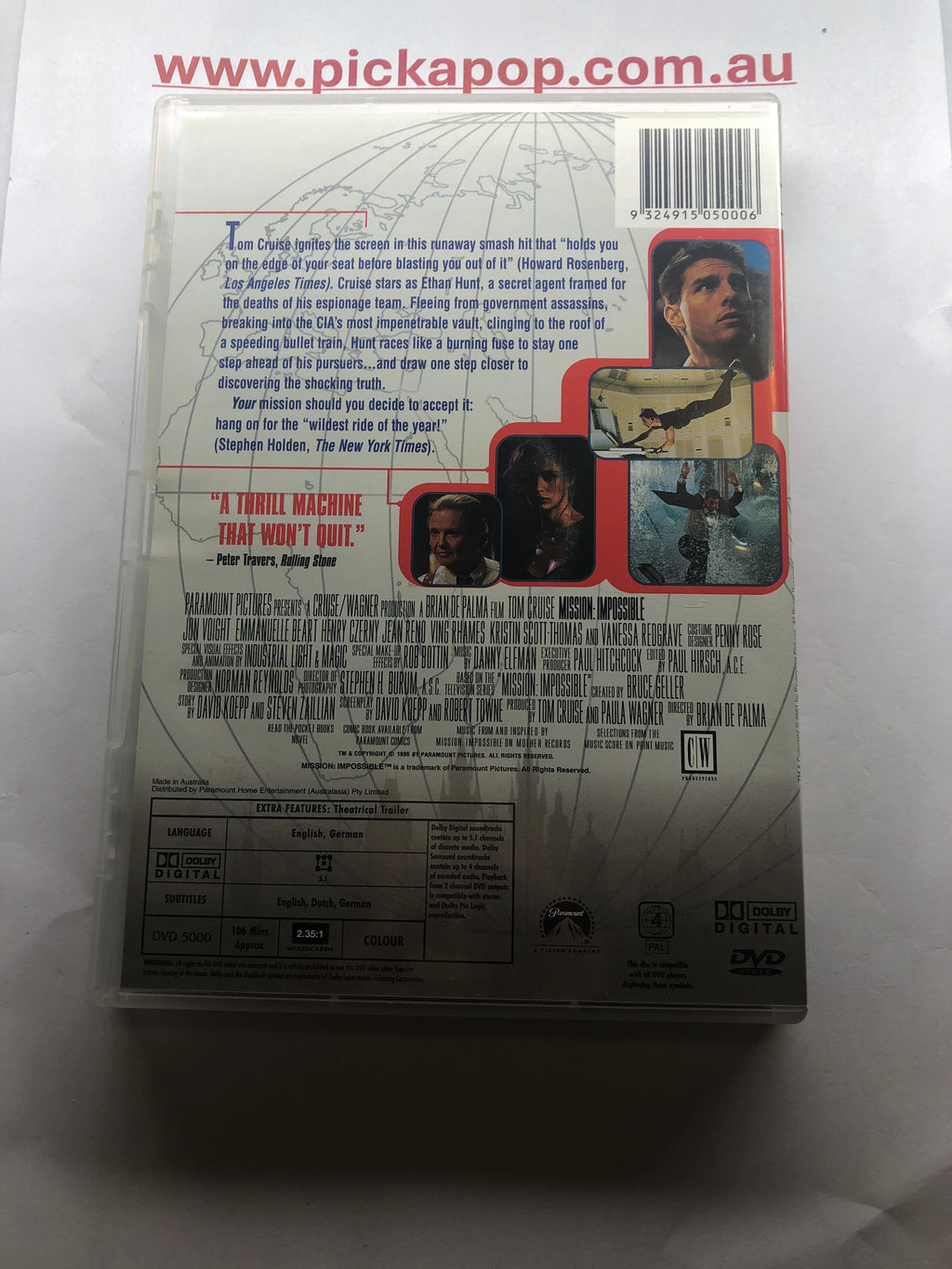 MISSION:IMPOSSIBLE - (PAL Region 4) DVD Cleaned and Tested