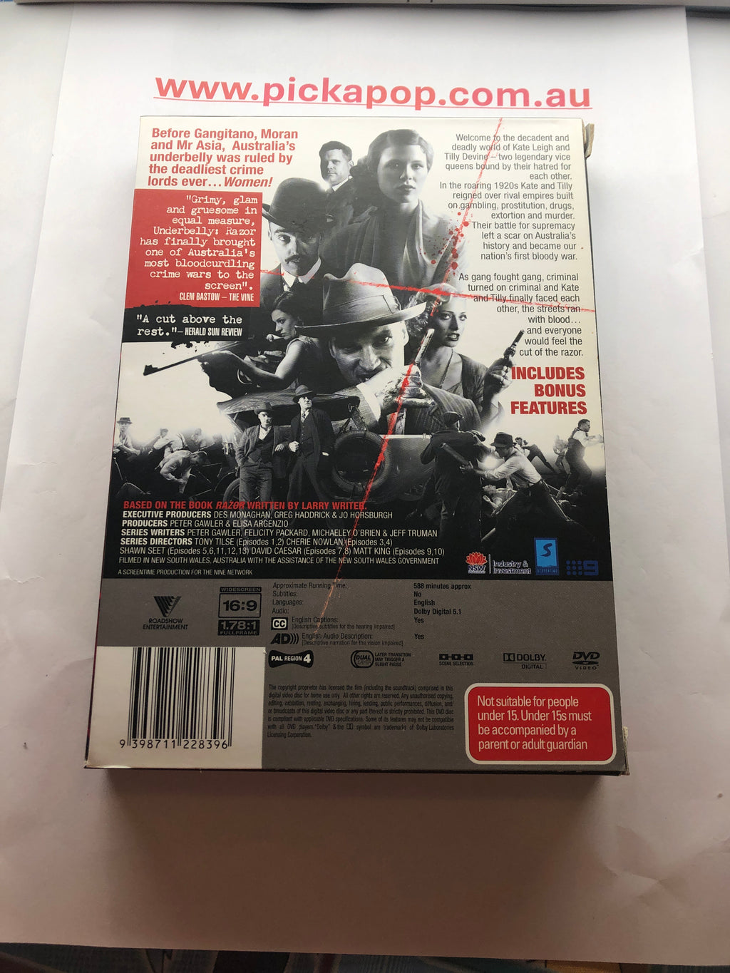 UNDERBELLY RAZOR UNCUT 4 DISC - (PAL Region 4) DVD Cleaned and Tested