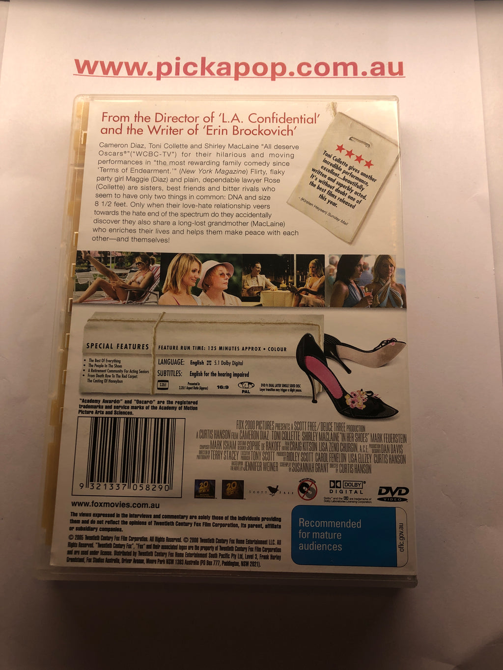 IN HER SHOES - (PAL Region 4) DVD Cleaned and Tested