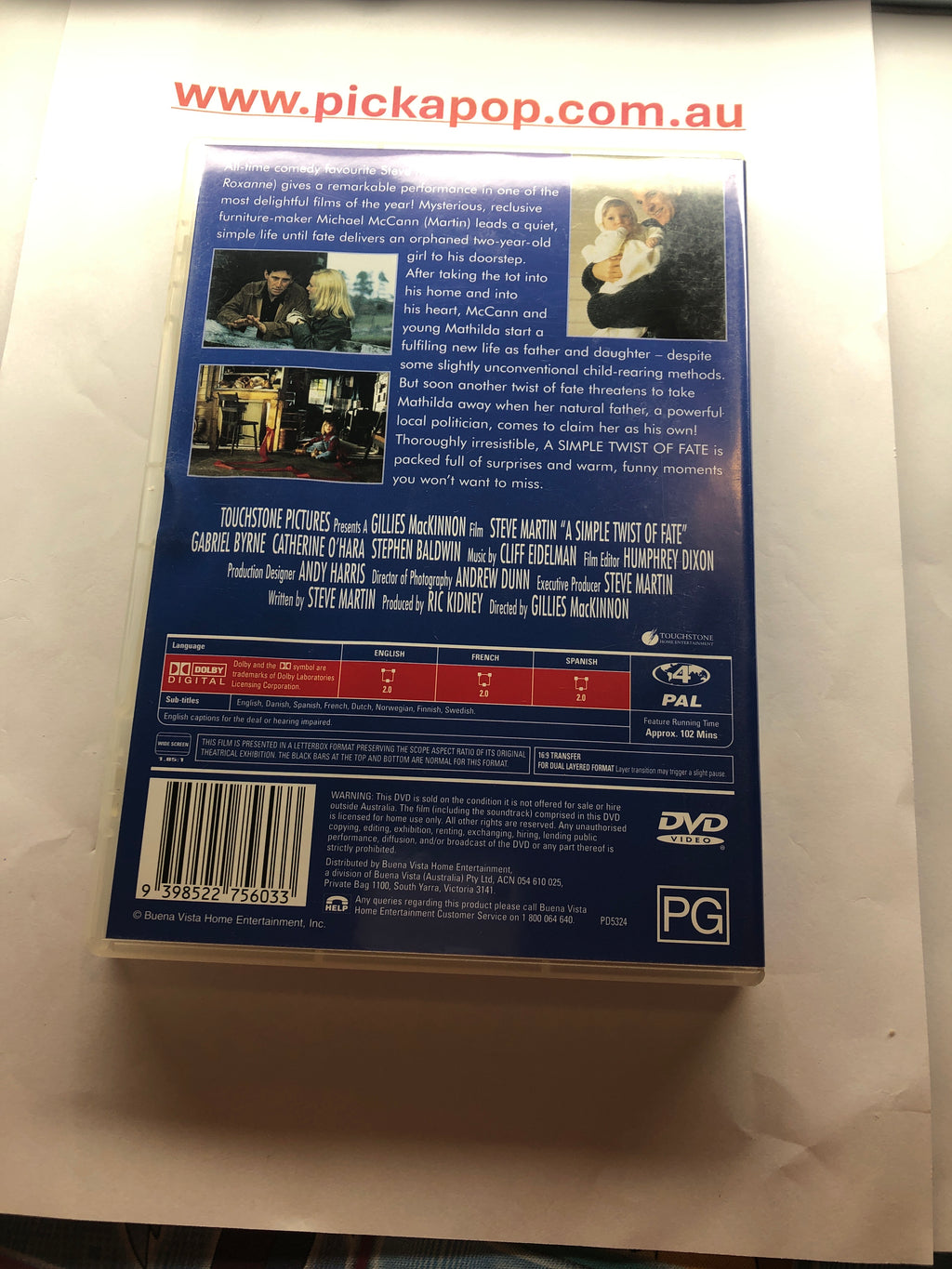 A SIMPLE TWIST OF FATE - (PAL Region 4) DVD Cleaned and Tested