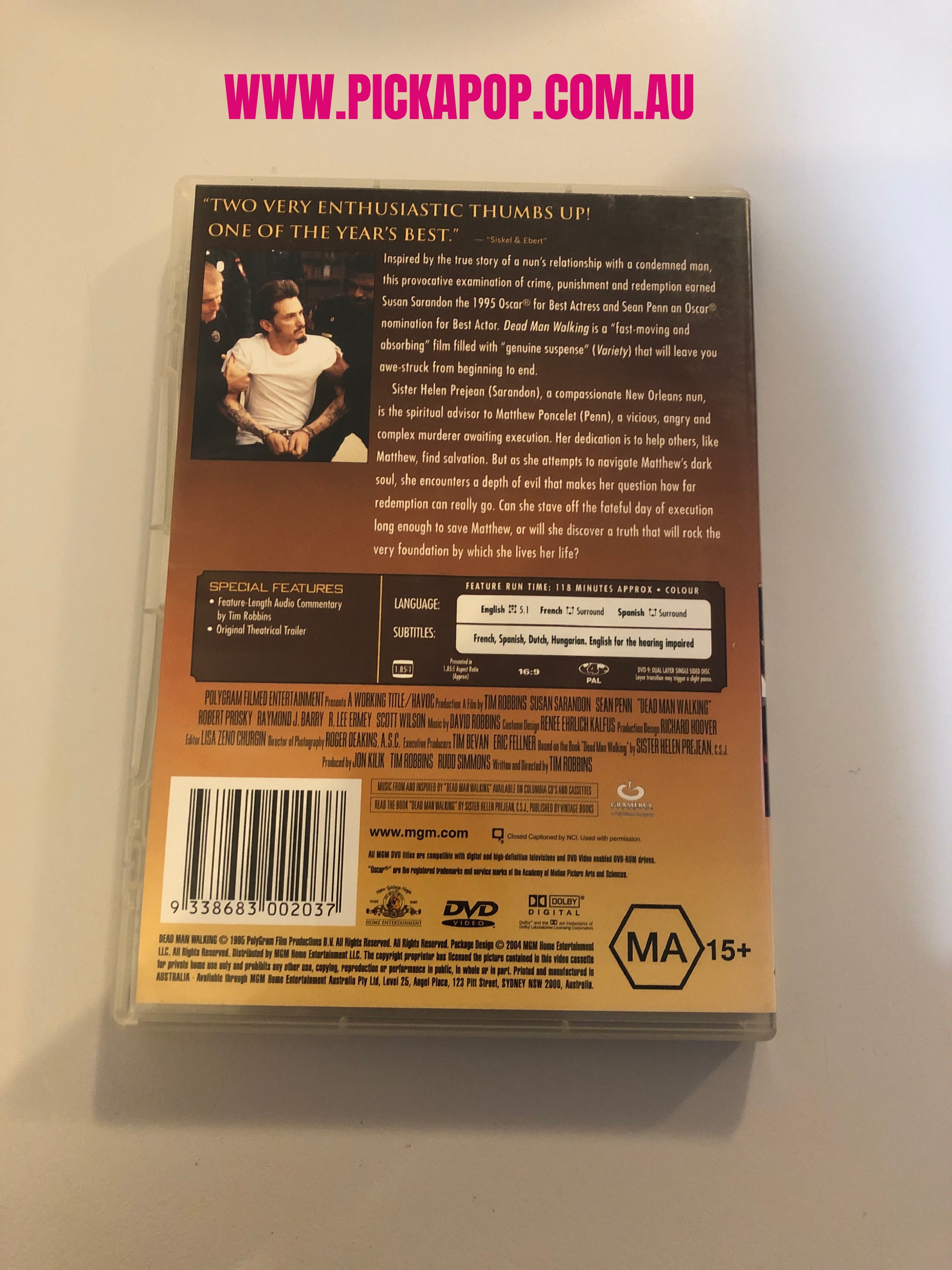 DEAD MAN WALKING - (PAL Region 4) DVD Cleaned and Tested