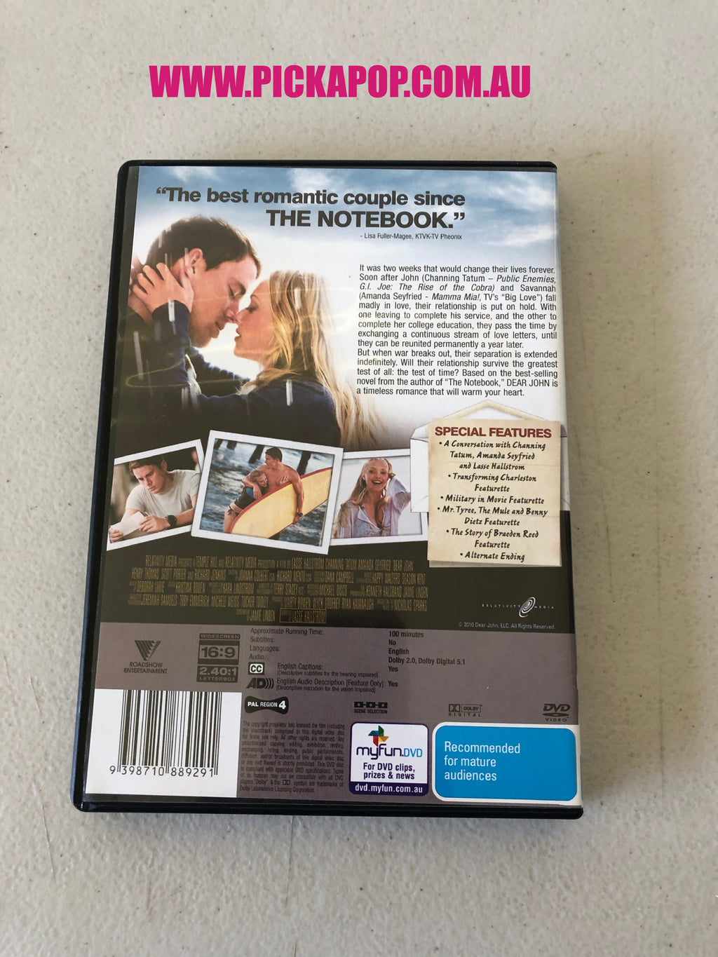 DEAR JOHN - PAL Region 4 - DVD Cleaned and Tested