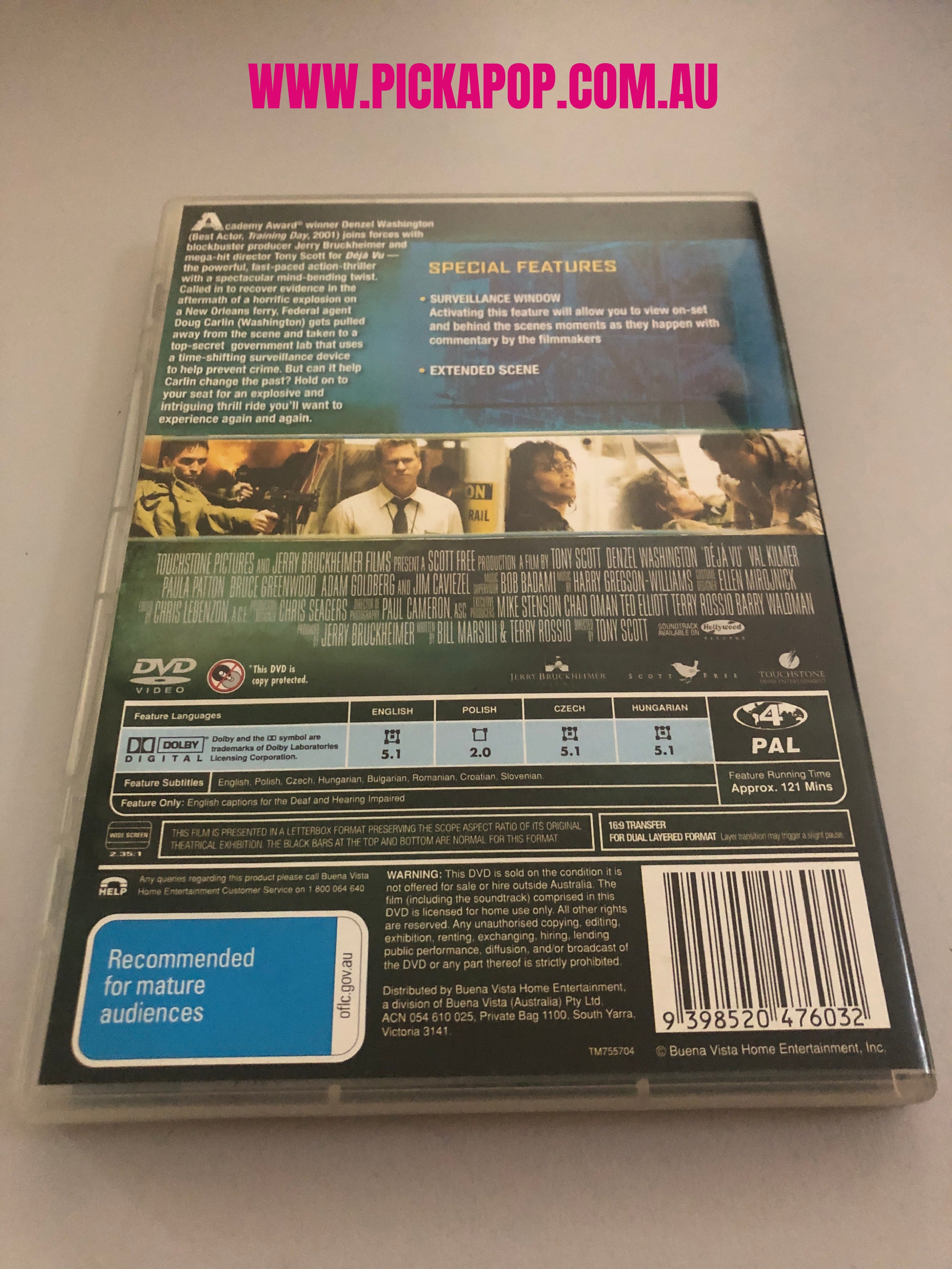 DEJAVU - (PAL Region 4) DVD Cleaned and Tested