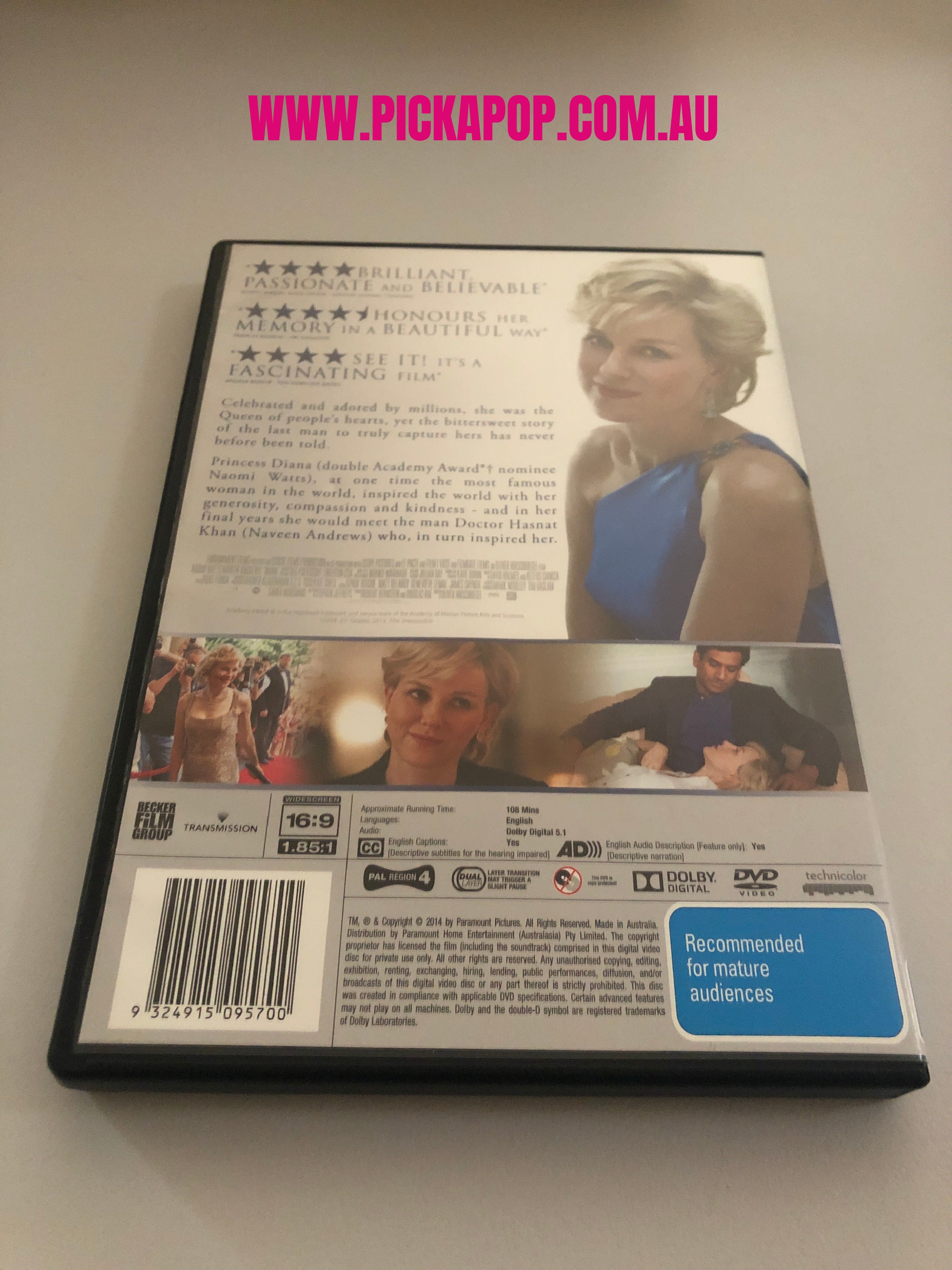 DIANA - (PAL Region 4) DVD Cleaned and Tested