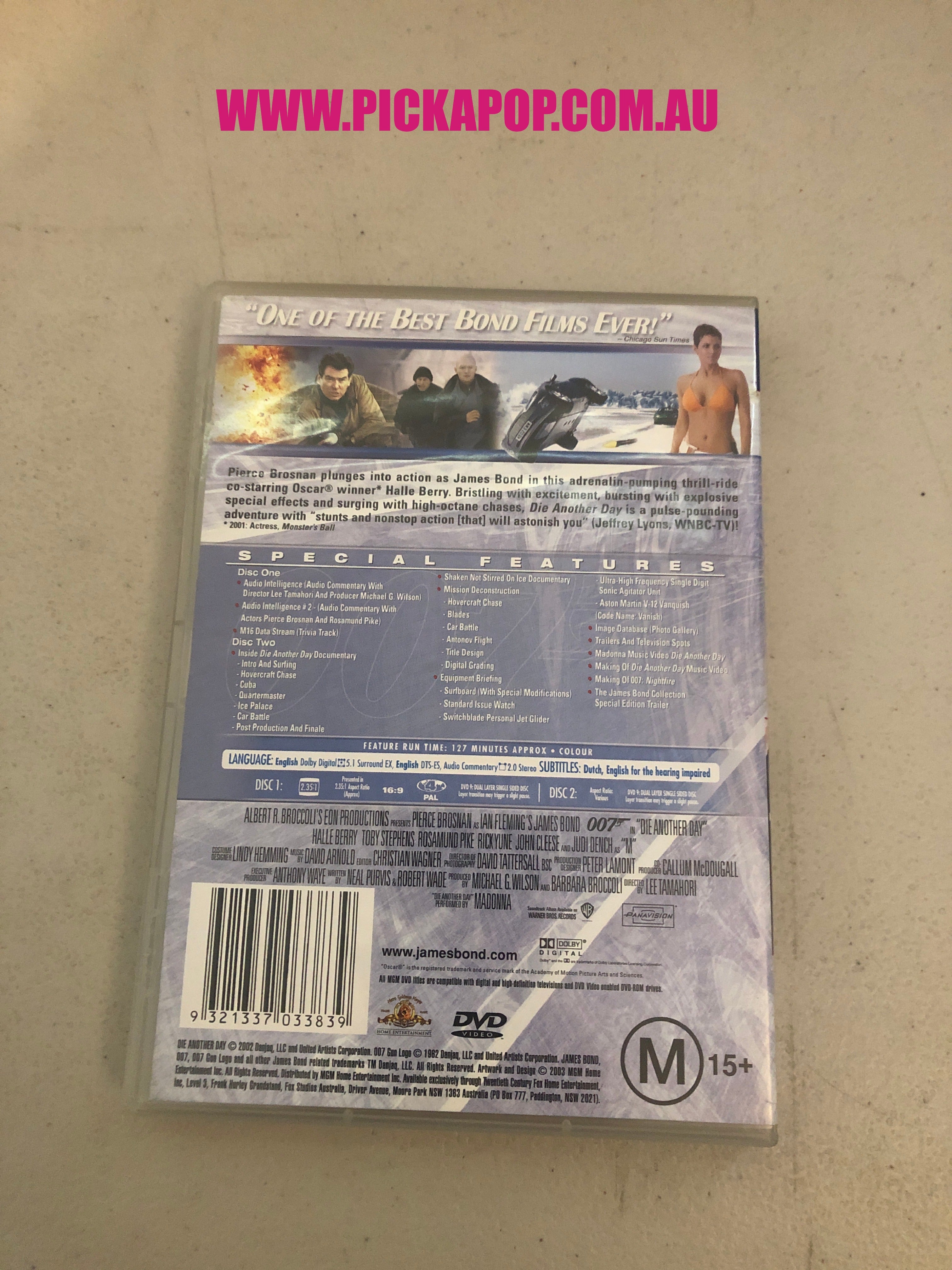 DIE ANOTHER DAY 007 2 DISC SET - PAL Region 4 - DVD Cleaned and Tested