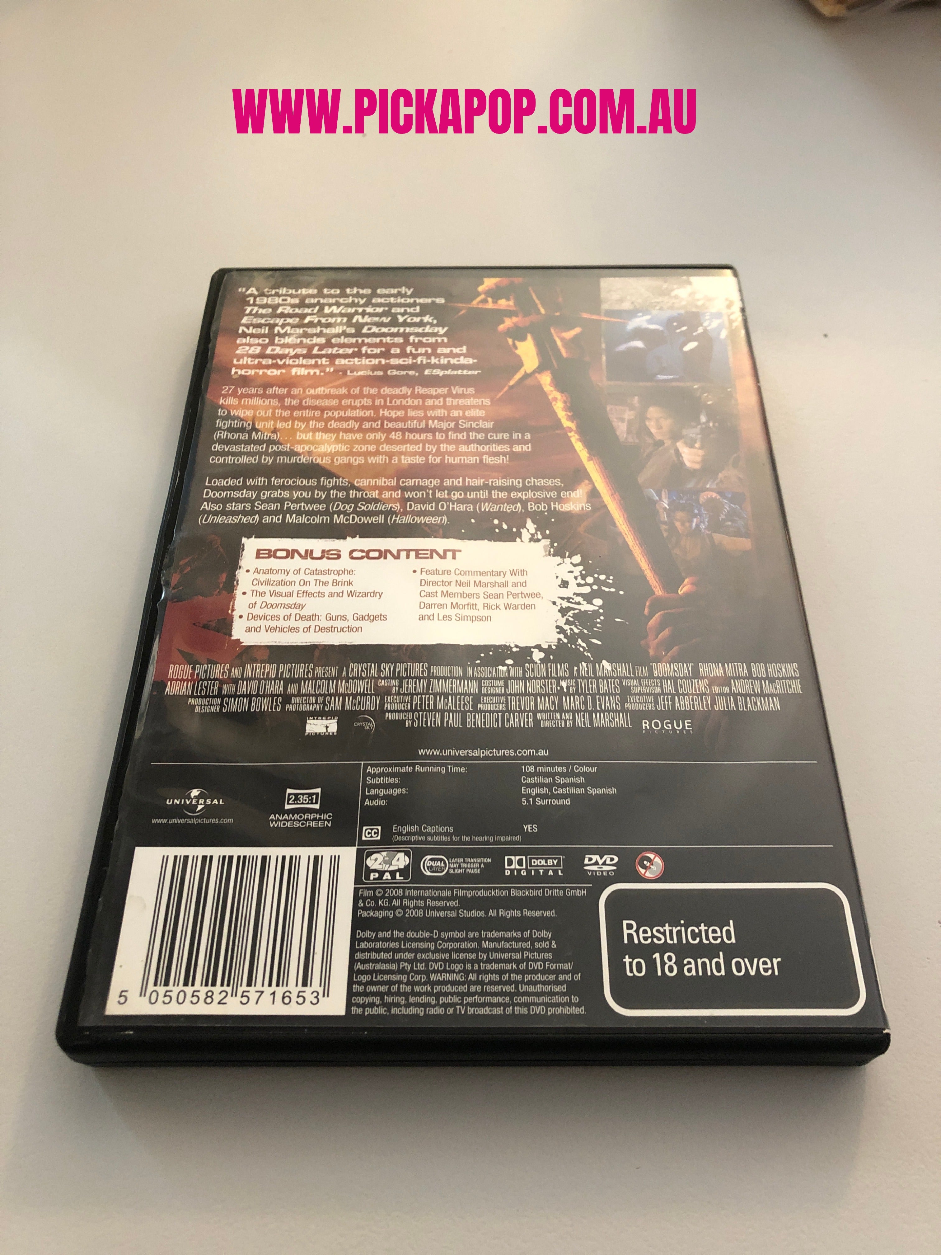 DOOMSDAY - (PAL Region 4) DVD Cleaned and Tested