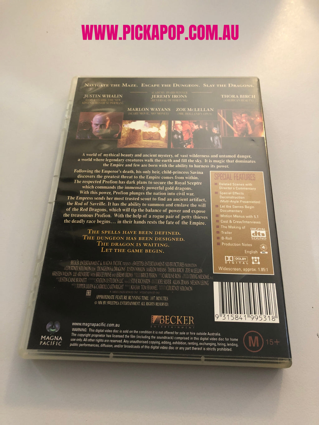 DUNGEONS & DRAGONS - (PAL Region 4) DVD Cleaned and Tested