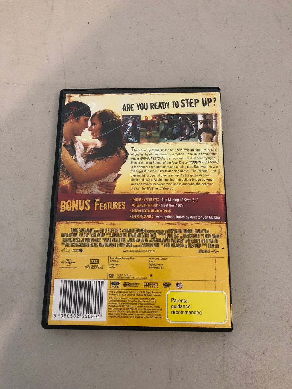 STEP  UP 2 THE STREETS - PAL Region 4 - DVD Cleaned and Tested