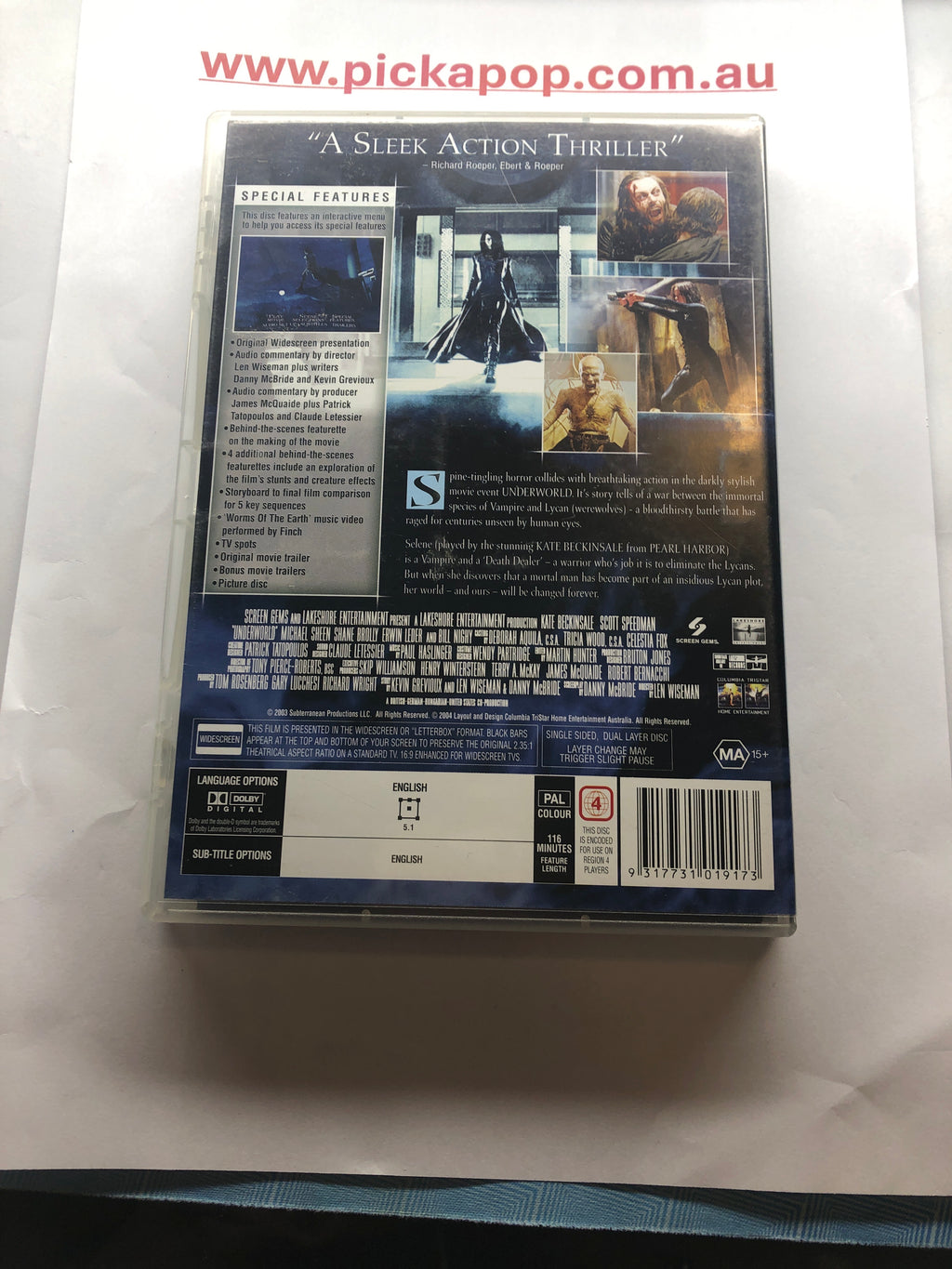 UNDERWORLD - (PAL Region 4) DVD Cleaned and Tested