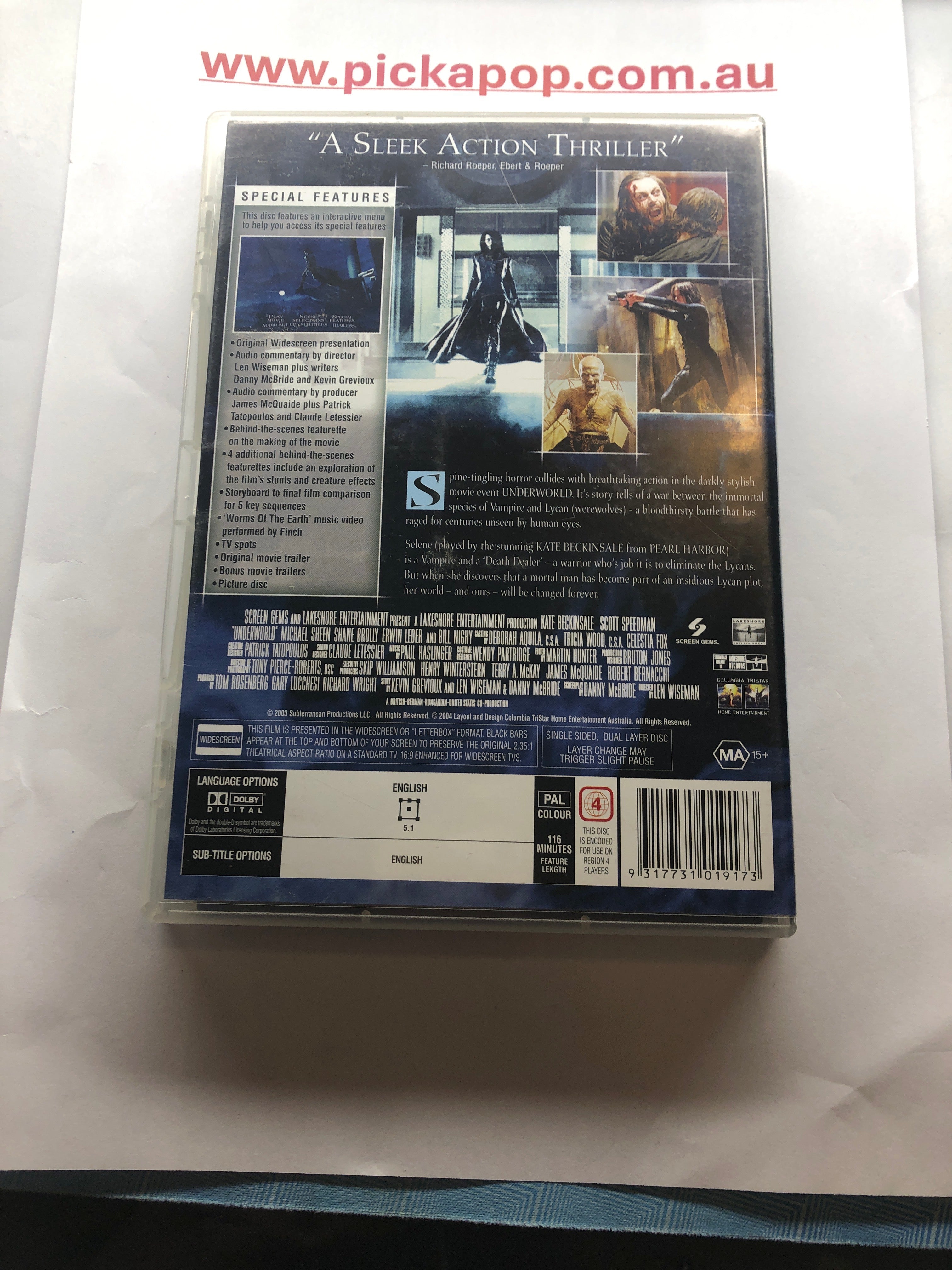 UNDERWORLD - (PAL Region 4) DVD Cleaned and Tested
