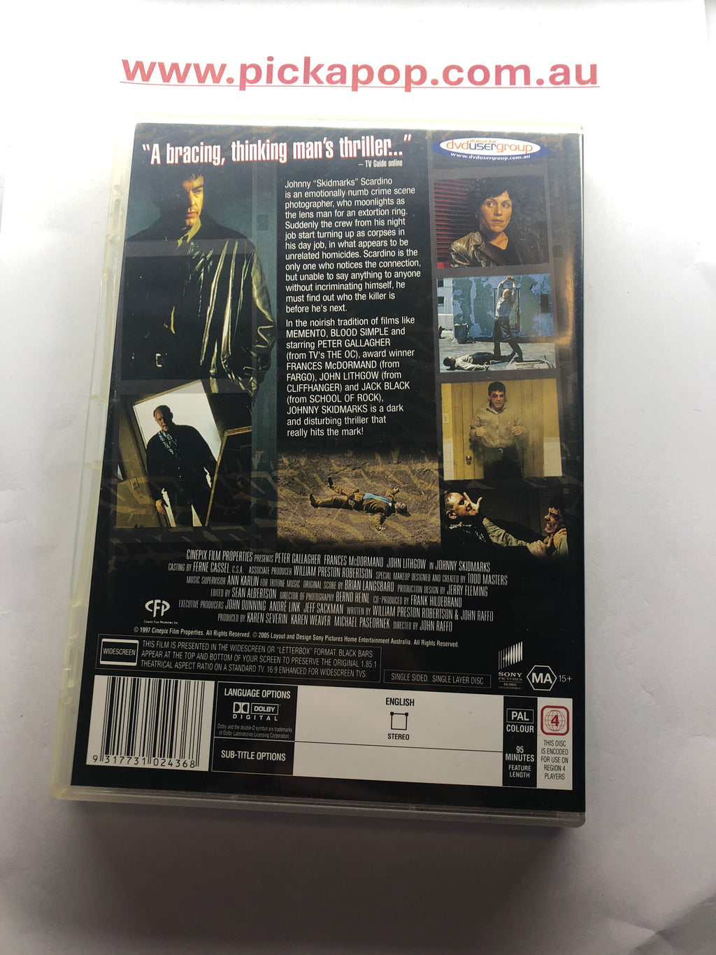 JOHNNY SKIDMARKS - (PAL Region 4) DVD Cleaned and Tested