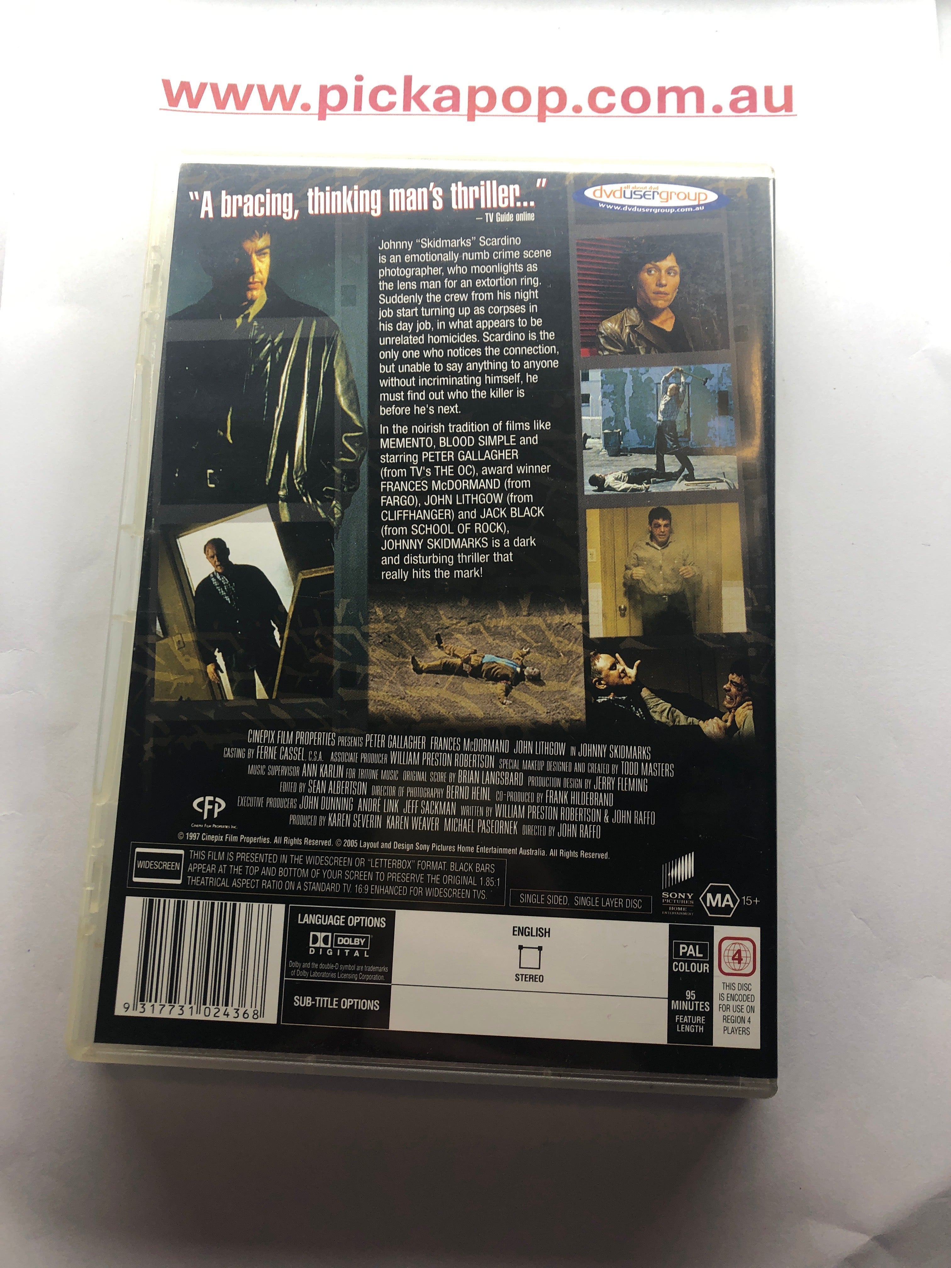 JOHNNY SKIDMARKS - (PAL Region 4) DVD Cleaned and Tested