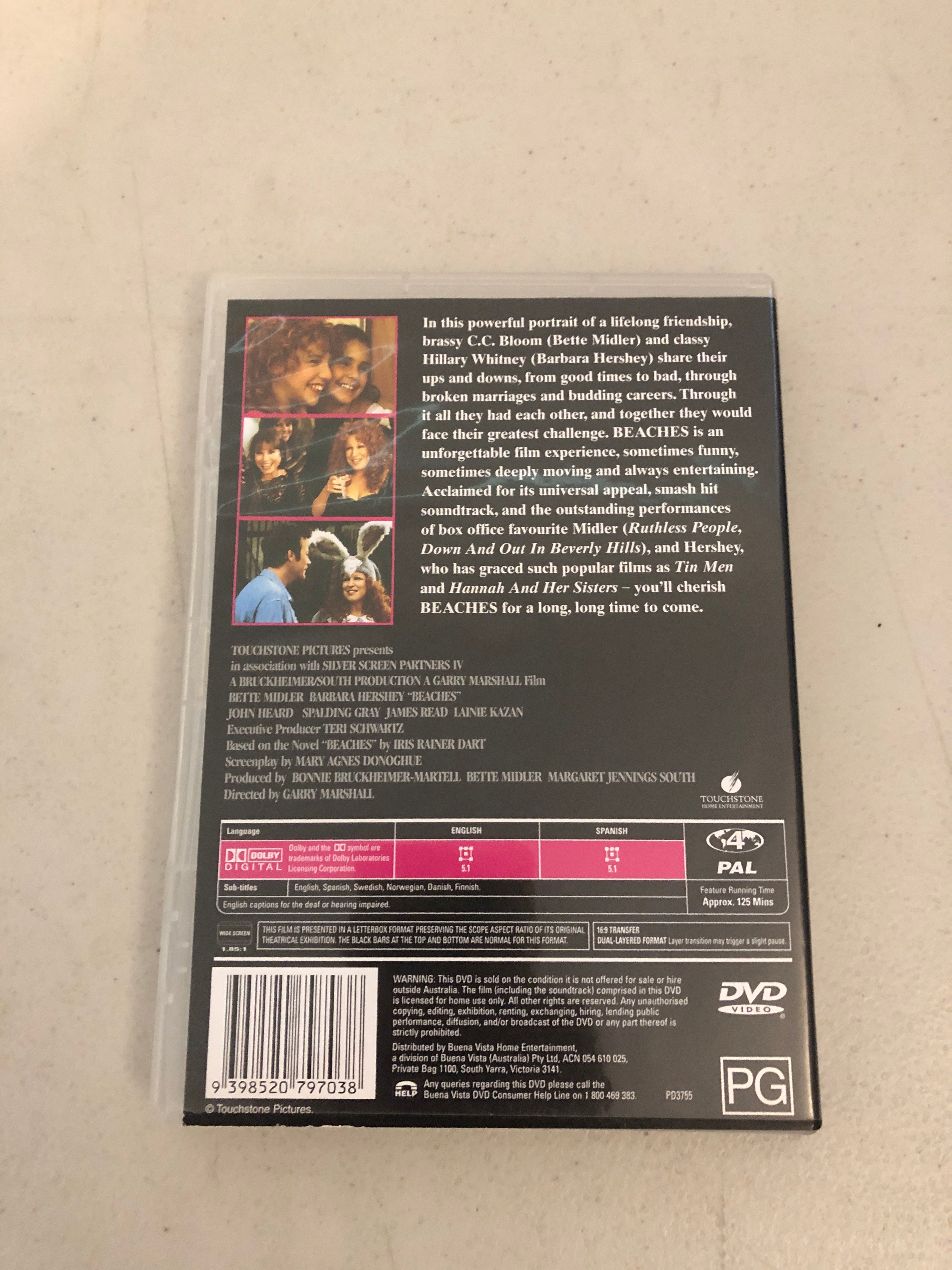 BEACHES - PAL Region 4 - DVD Cleaned and Tested