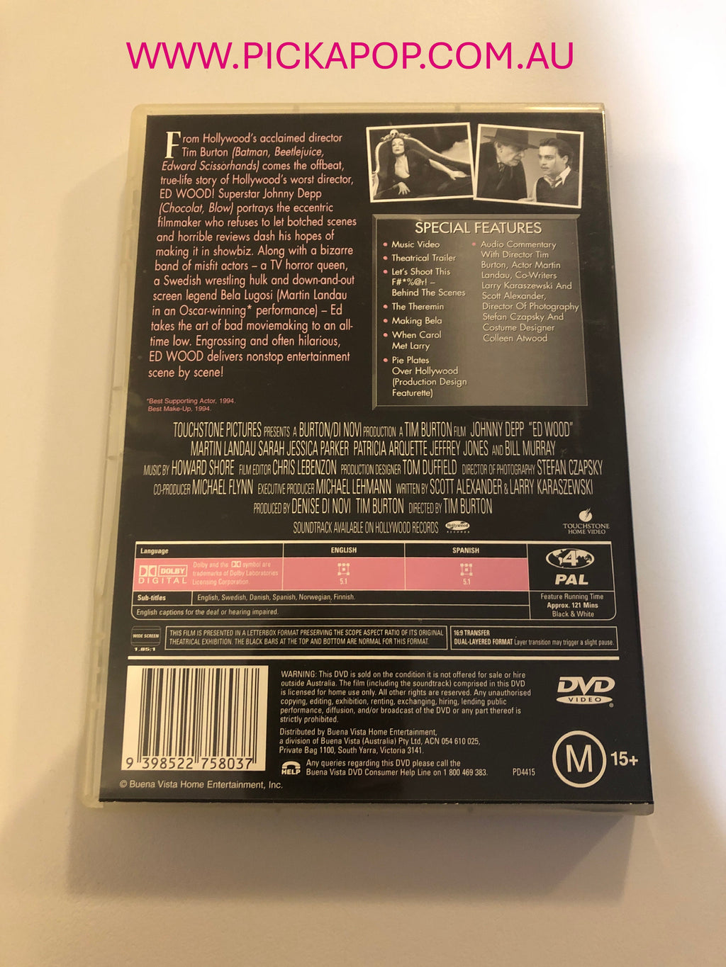 ED WOOD - (PAL Region 4) DVD Cleaned and Tested