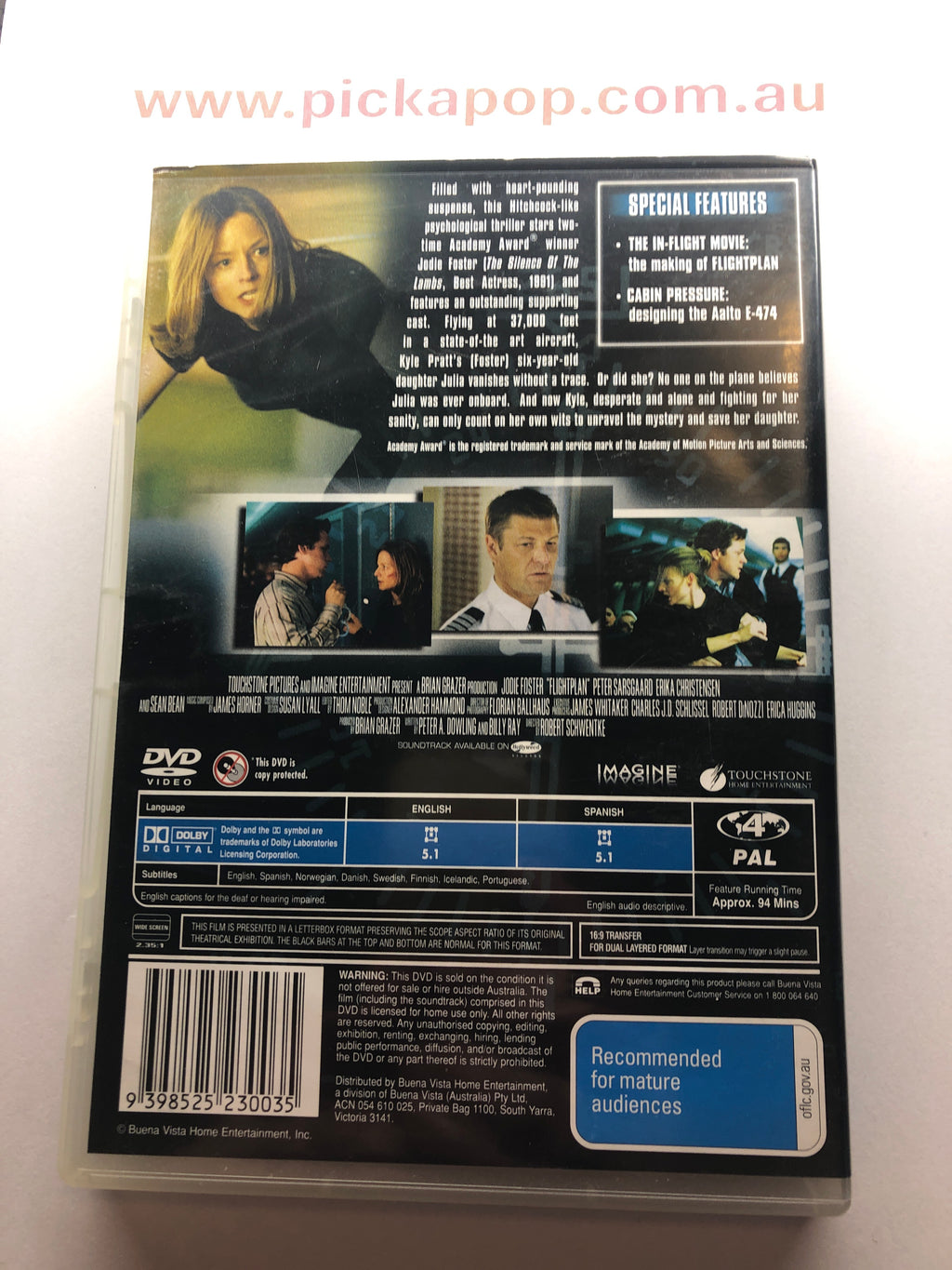 FLIGHTPLAN - (PAL Region 4) DVD Cleaned and Tested