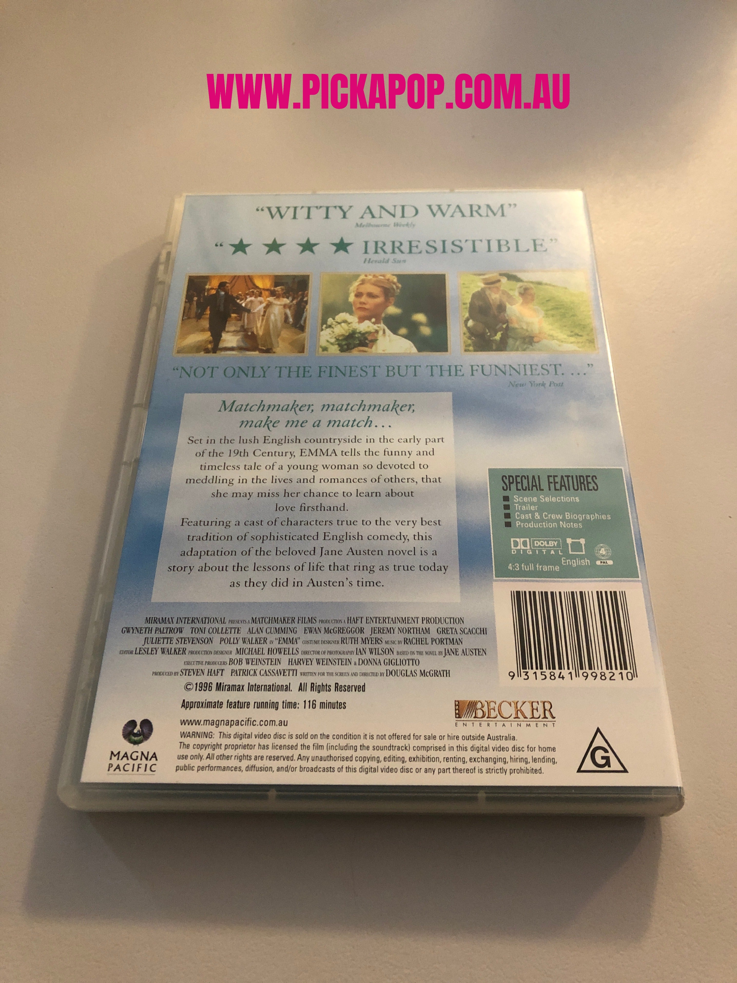 EMMA - (PAL Region 4 ) DVD Cleaned and Tested