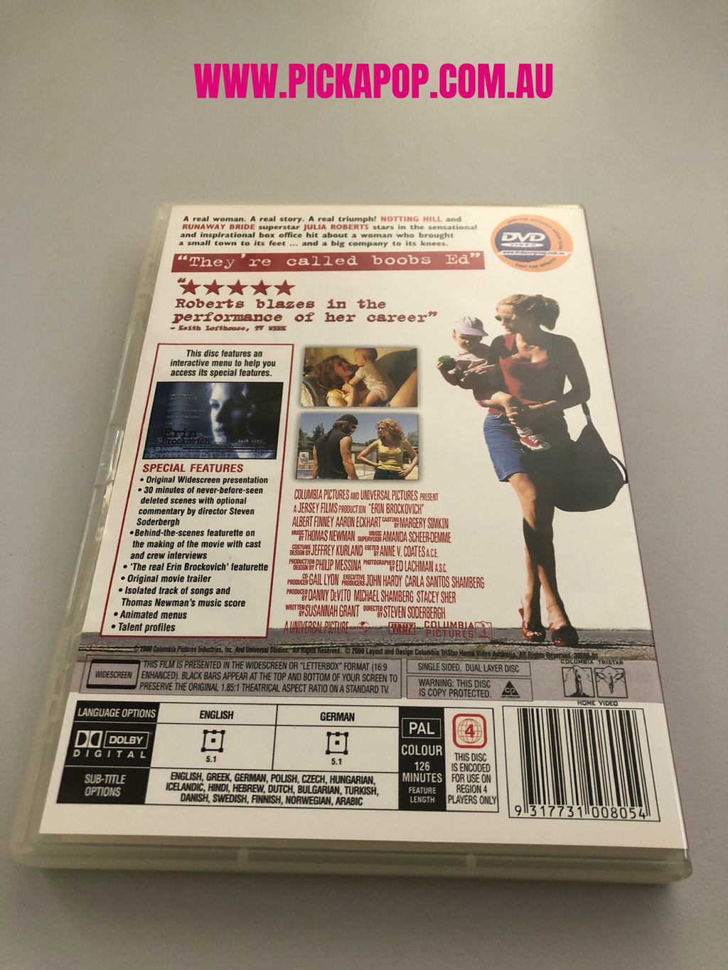 ERIN BROCKOVICH - (PAL Region 4 ) DVD Cleaned and Tested