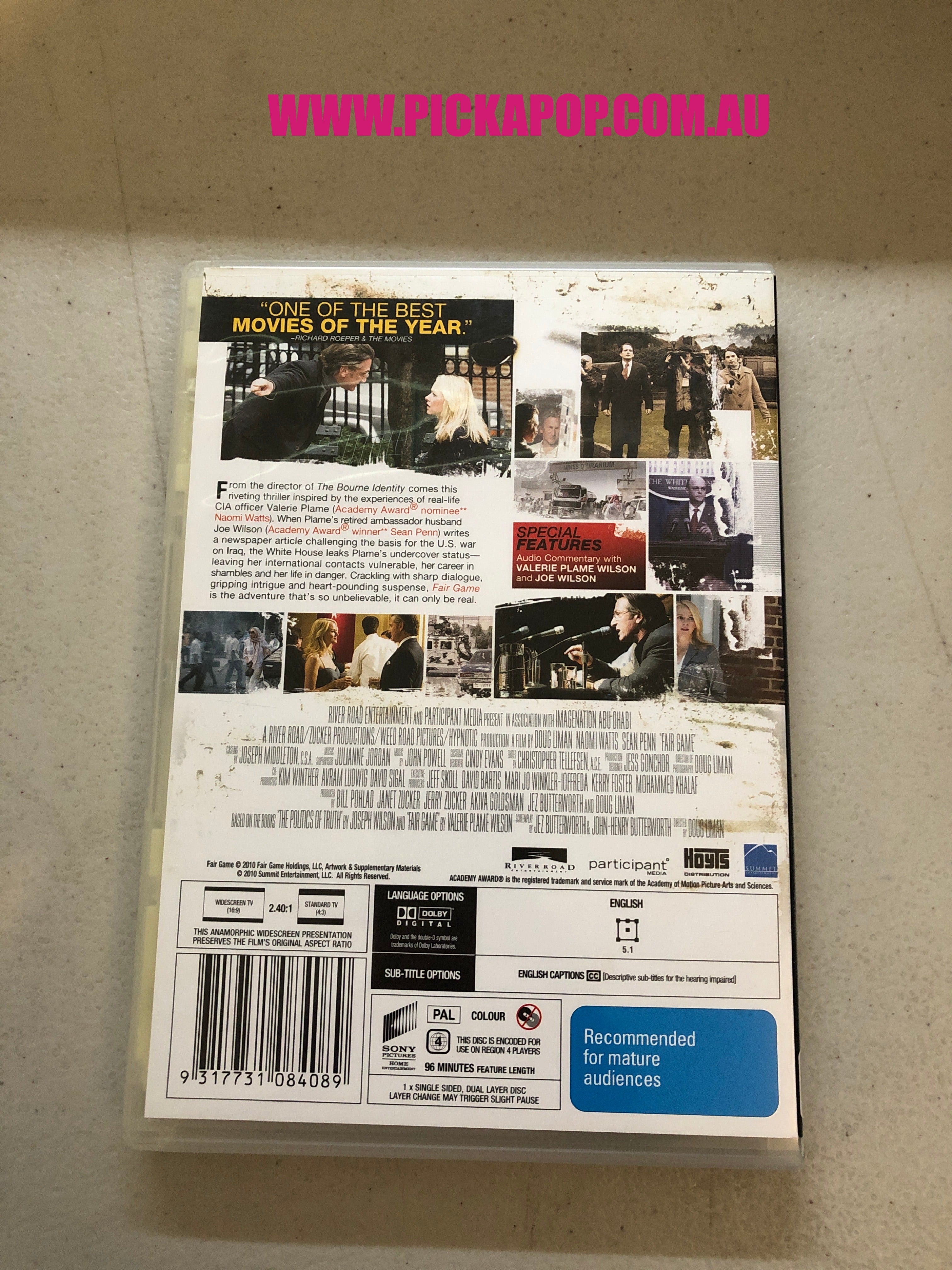 FAIR GAME - PAL Region 4 - DVD Cleaned and Tested