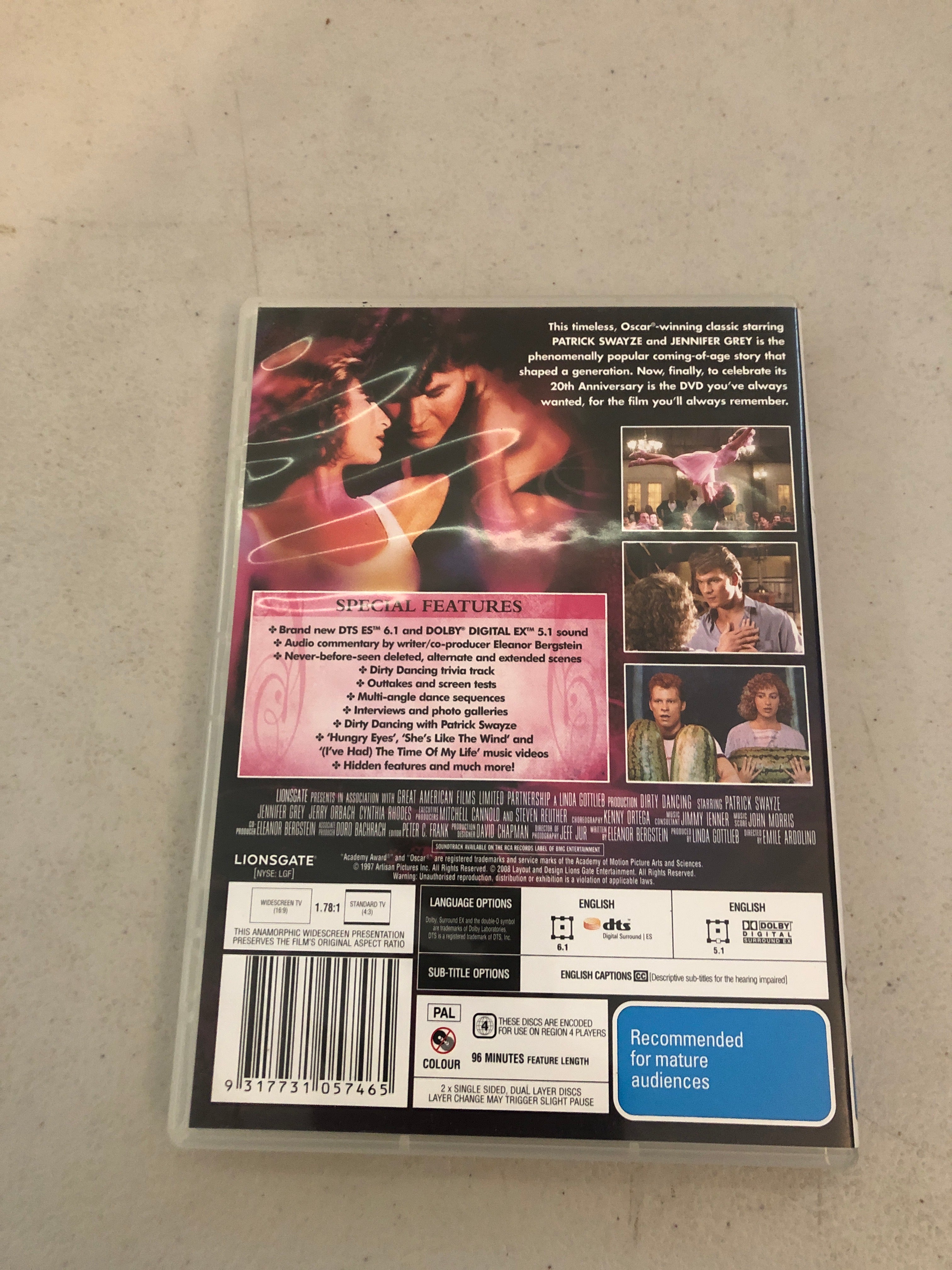 DIRTY DANCING - PAL Region 4 - DVD Cleaned and Tested