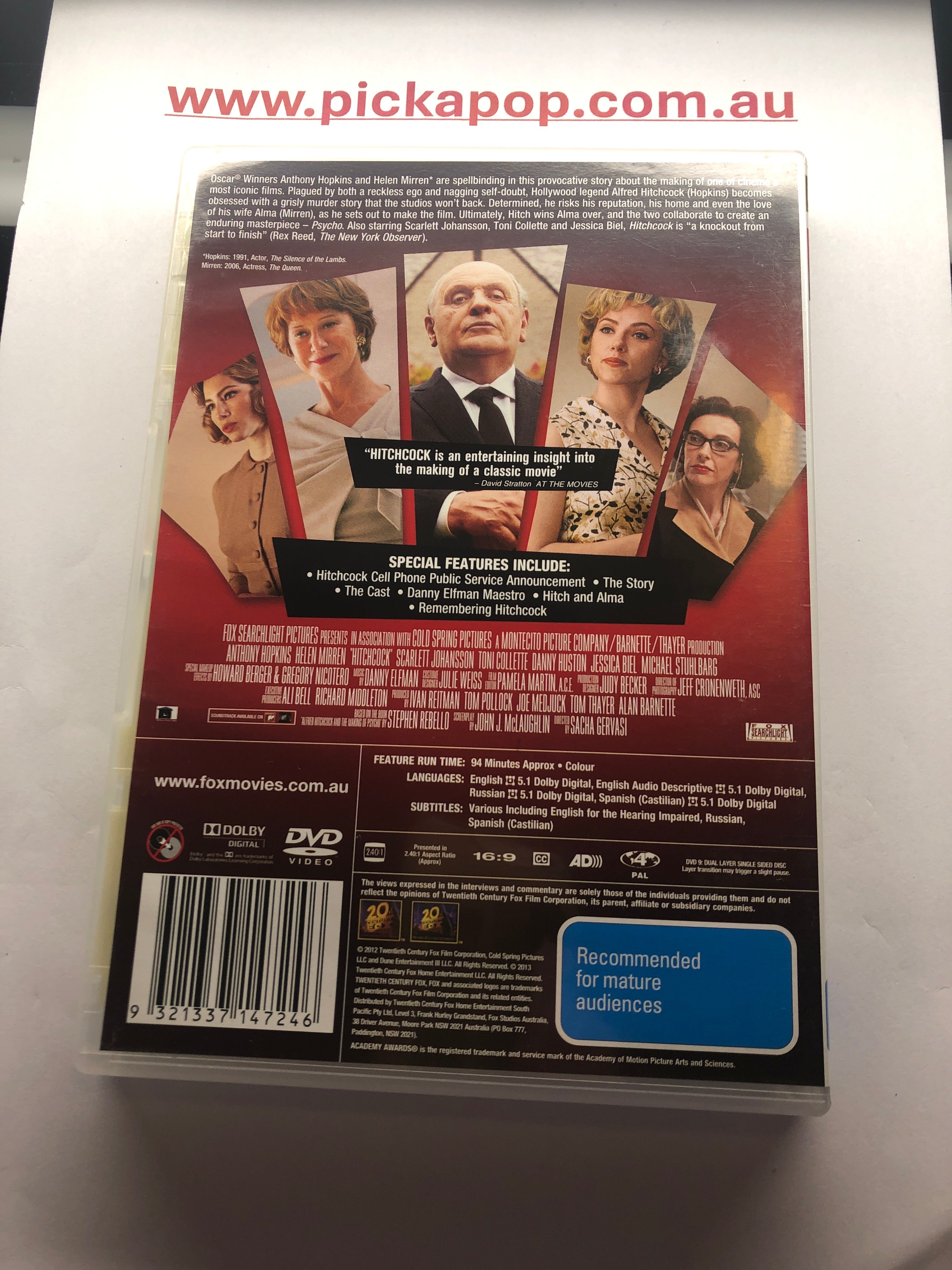HITCHCOCK - (PAL Region 4) DVD Cleaned and Tested